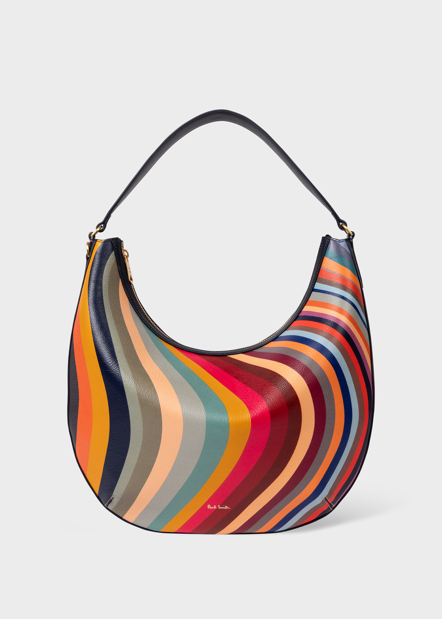 Women's 'Swirl' Leather Medium Round Hobo Bag