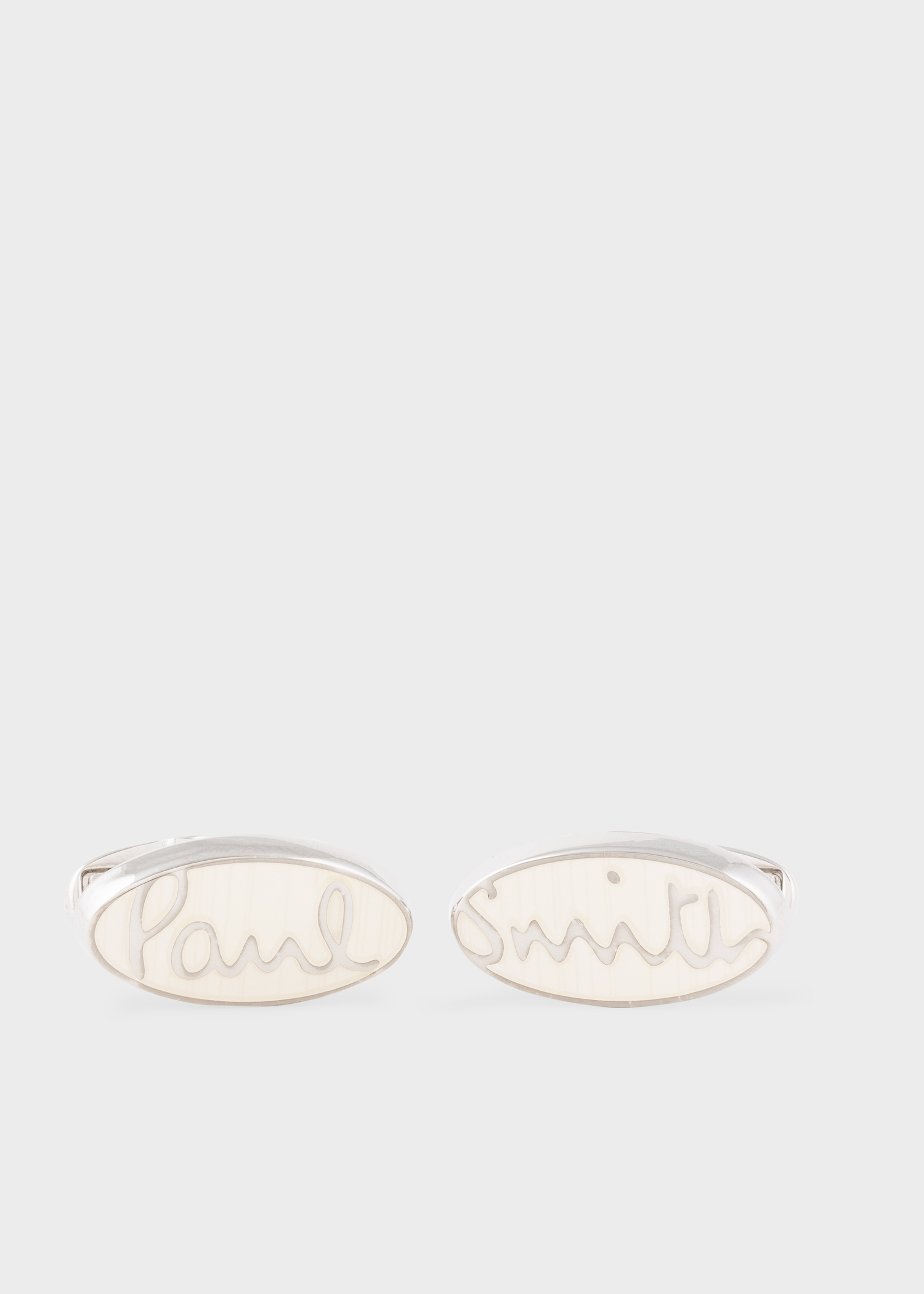 Paul Smith Silver Oval Logo Cufflinks King's Cross