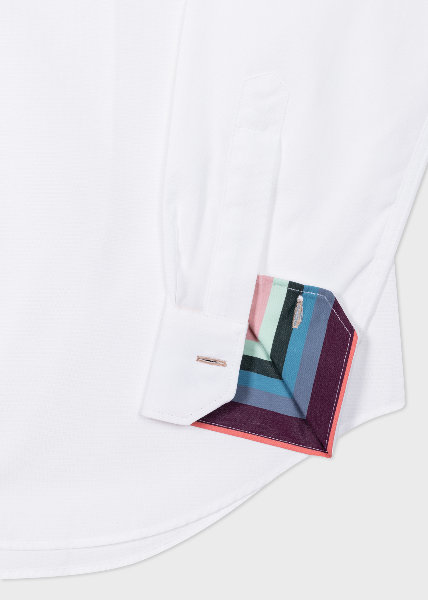 Tailored-Fit Black Cotton 'Artist Stripe' Cuff Shirt