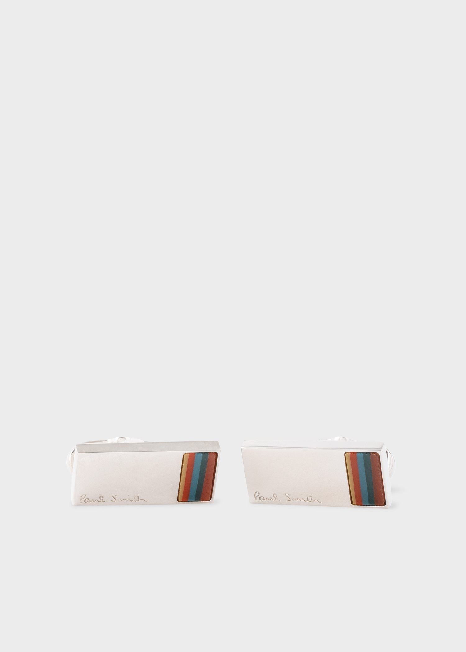 Paul Smith Men's Silver 'Bright Stripe' Cufflinks King's Cross