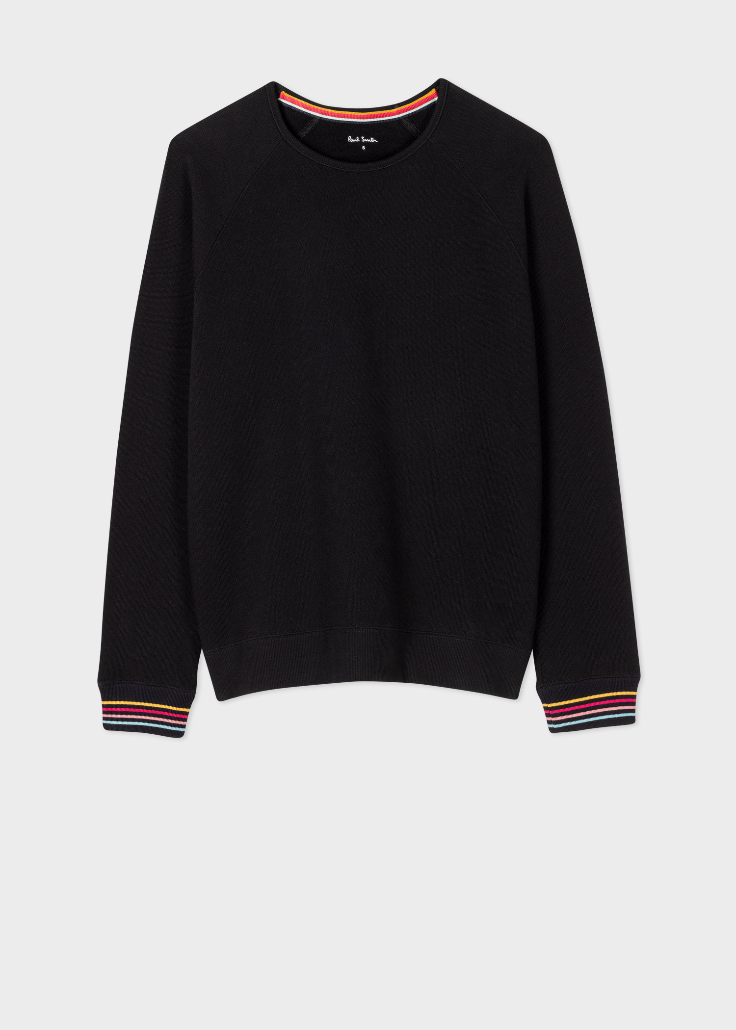 Women's Black Lounge Sweatshirt With 'Swirl Stripe' Cuffs