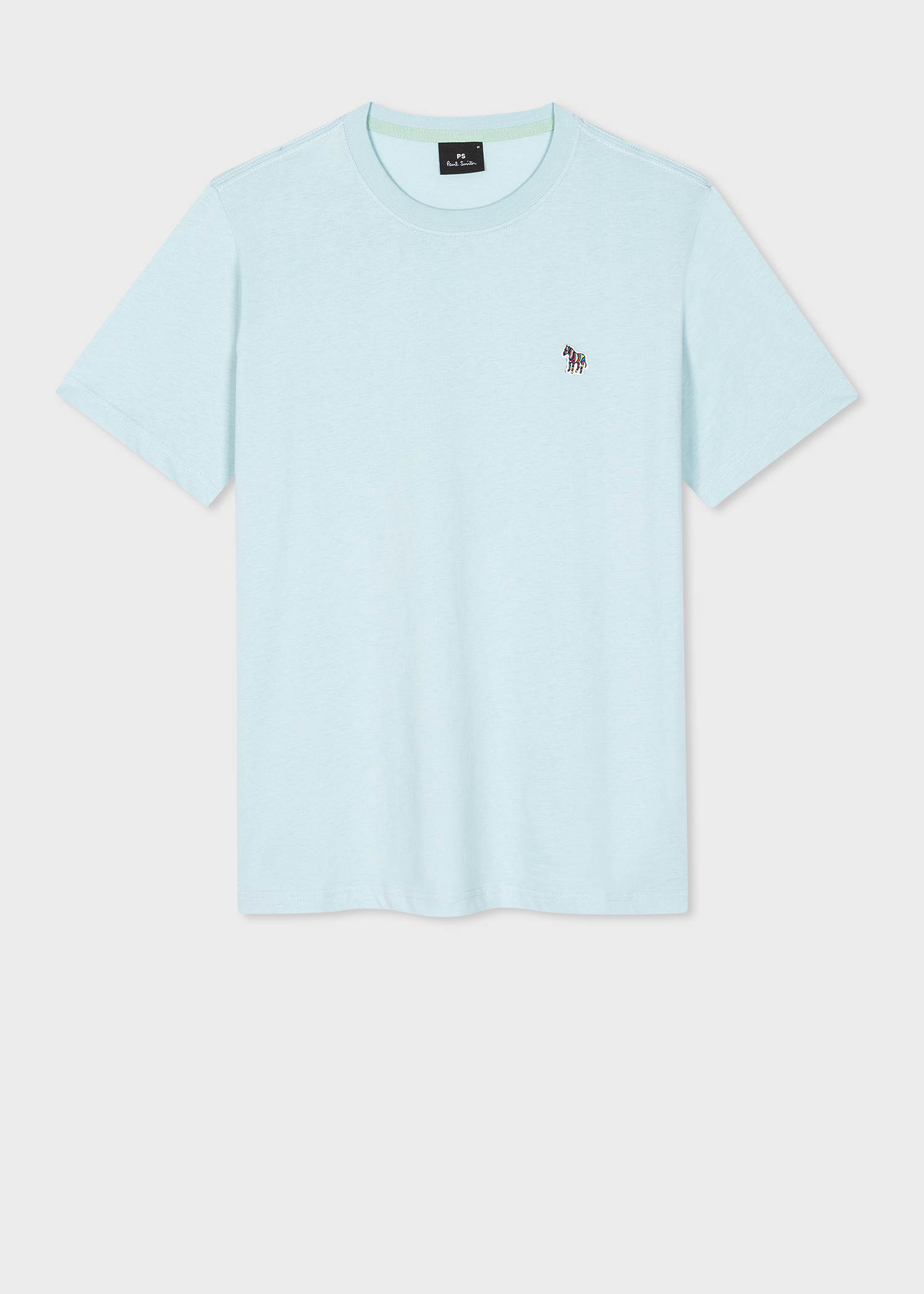 Men's Sky Blue Organic Cotton Zebra Logo T-Shirt