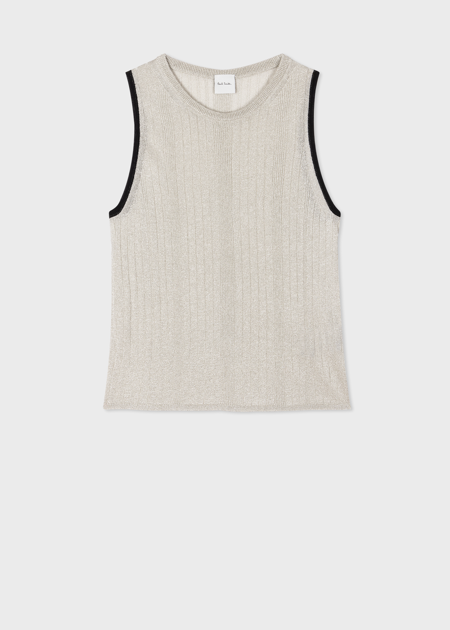 Women's Silver Ribbed Knitted Vest