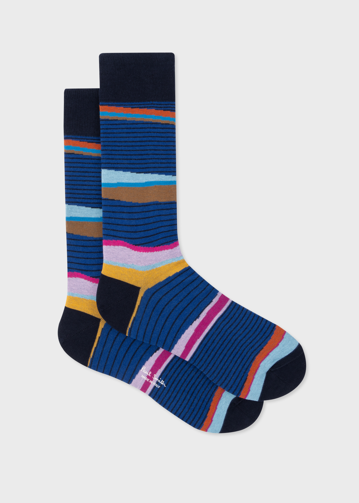 Men's Blue 'Plains' Stripe Socks