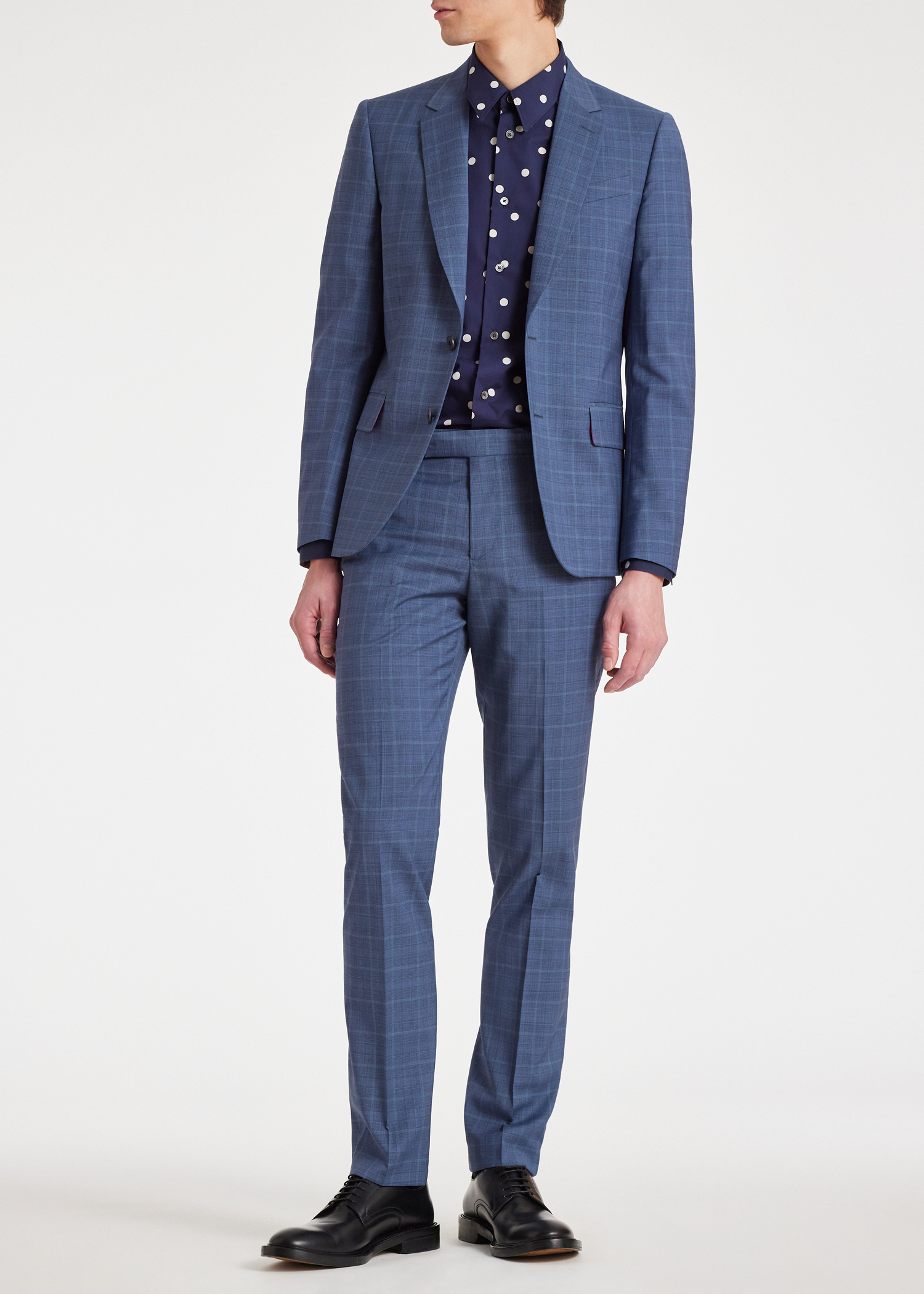 The Soho - Tailored-Fit Blue Check Wool Suit