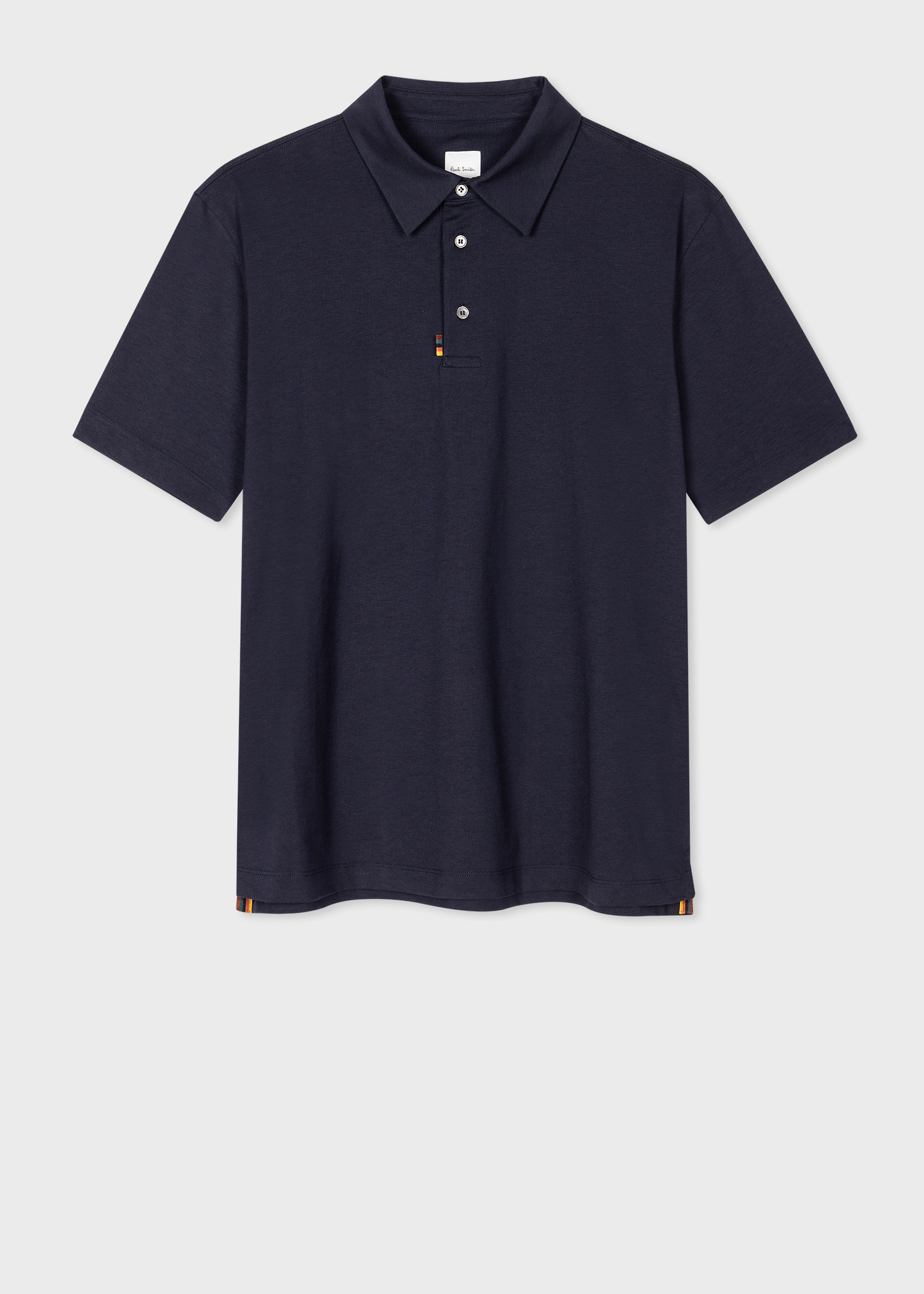 Men s Navy Jersey Polo Shirt with Artist Stripe Tab