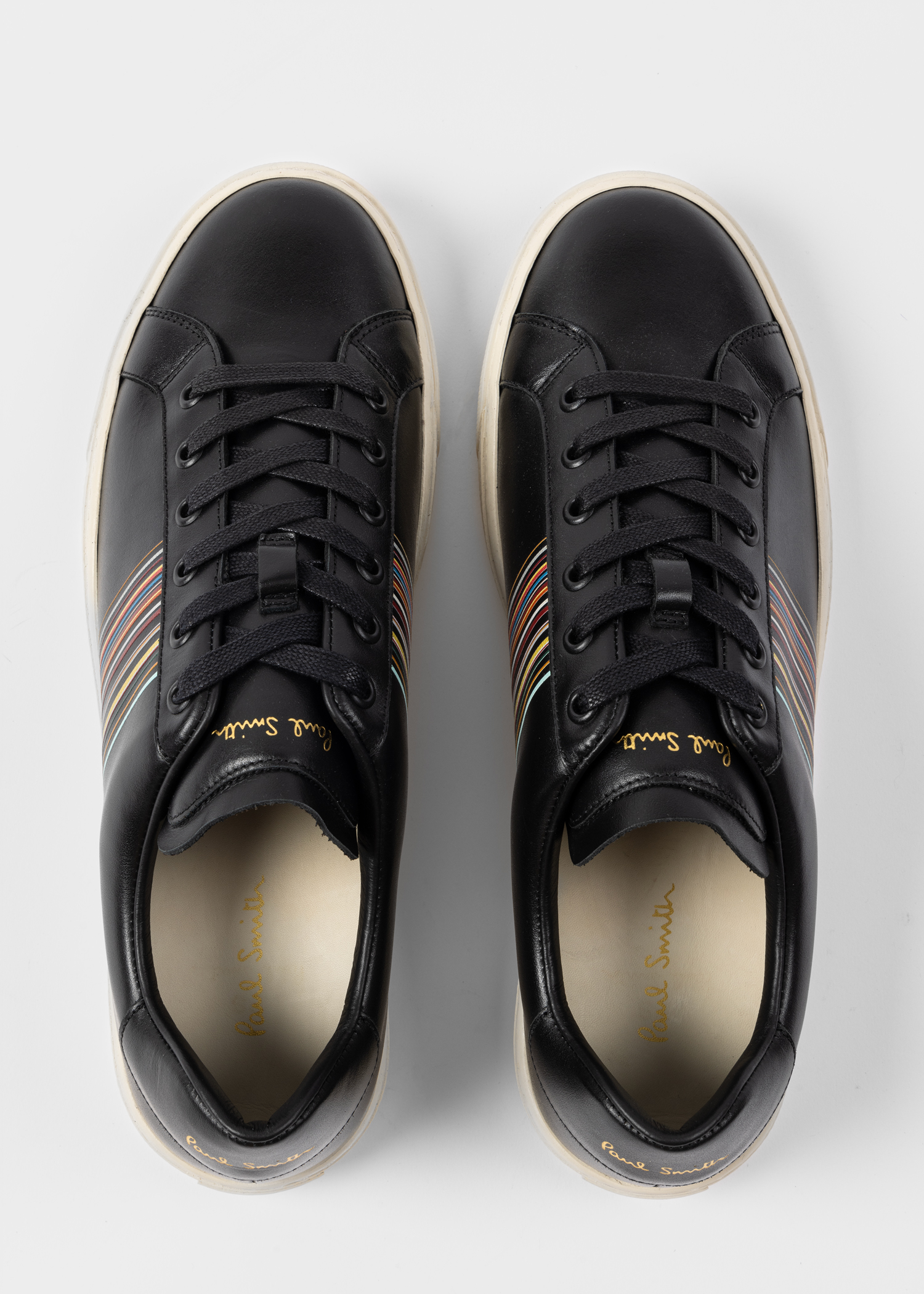 shu_m　　　　　　　　　　　　　　　　　【極厚革】Ｐａｕｌ Ｓｍｉｔｈ Paul Smith Shoes Men's Osmo Leather Trainers - Black Mono
