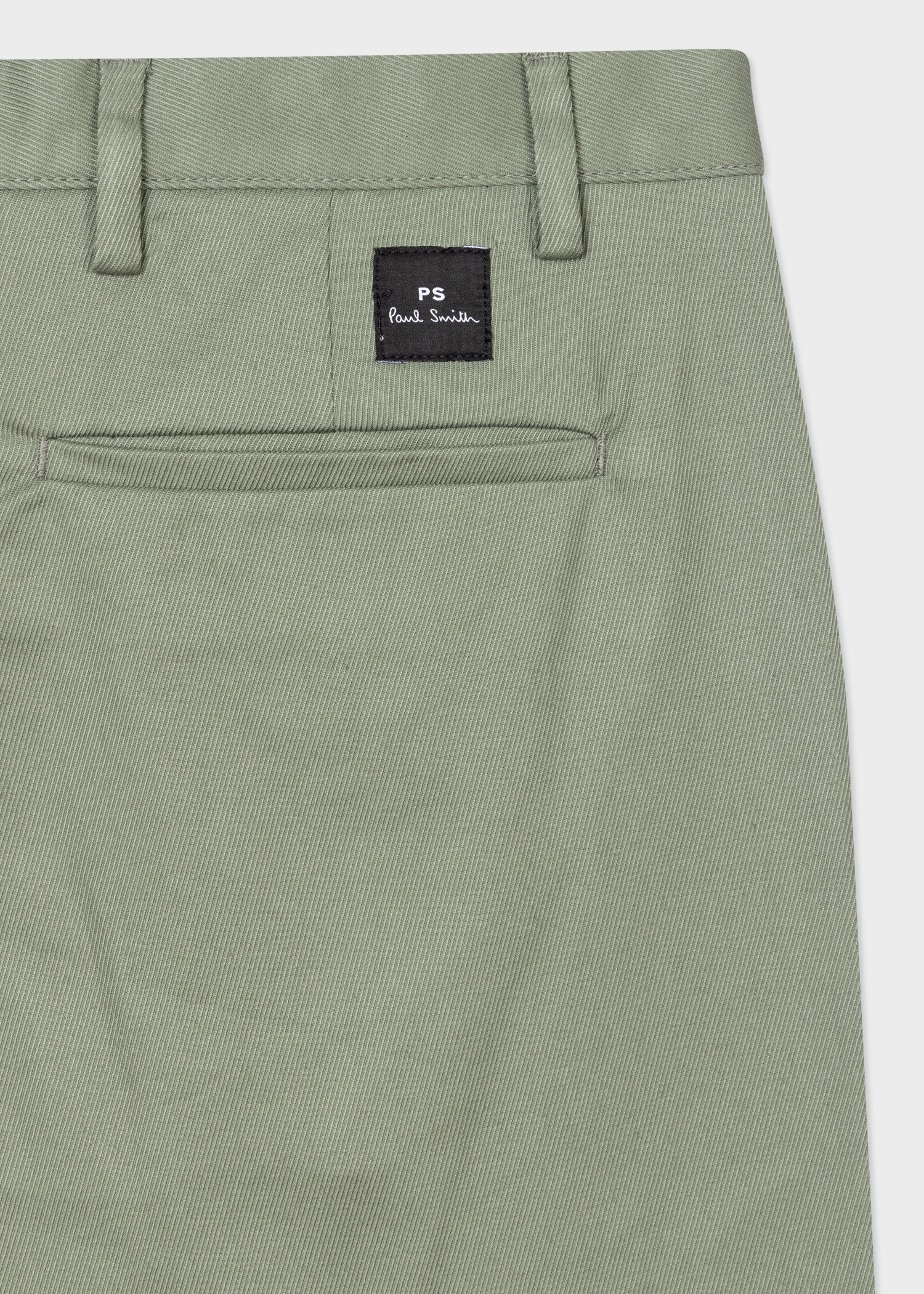 PS Paul Smith Light Green Cotton-Twill Pleated Trousers | King's Cross