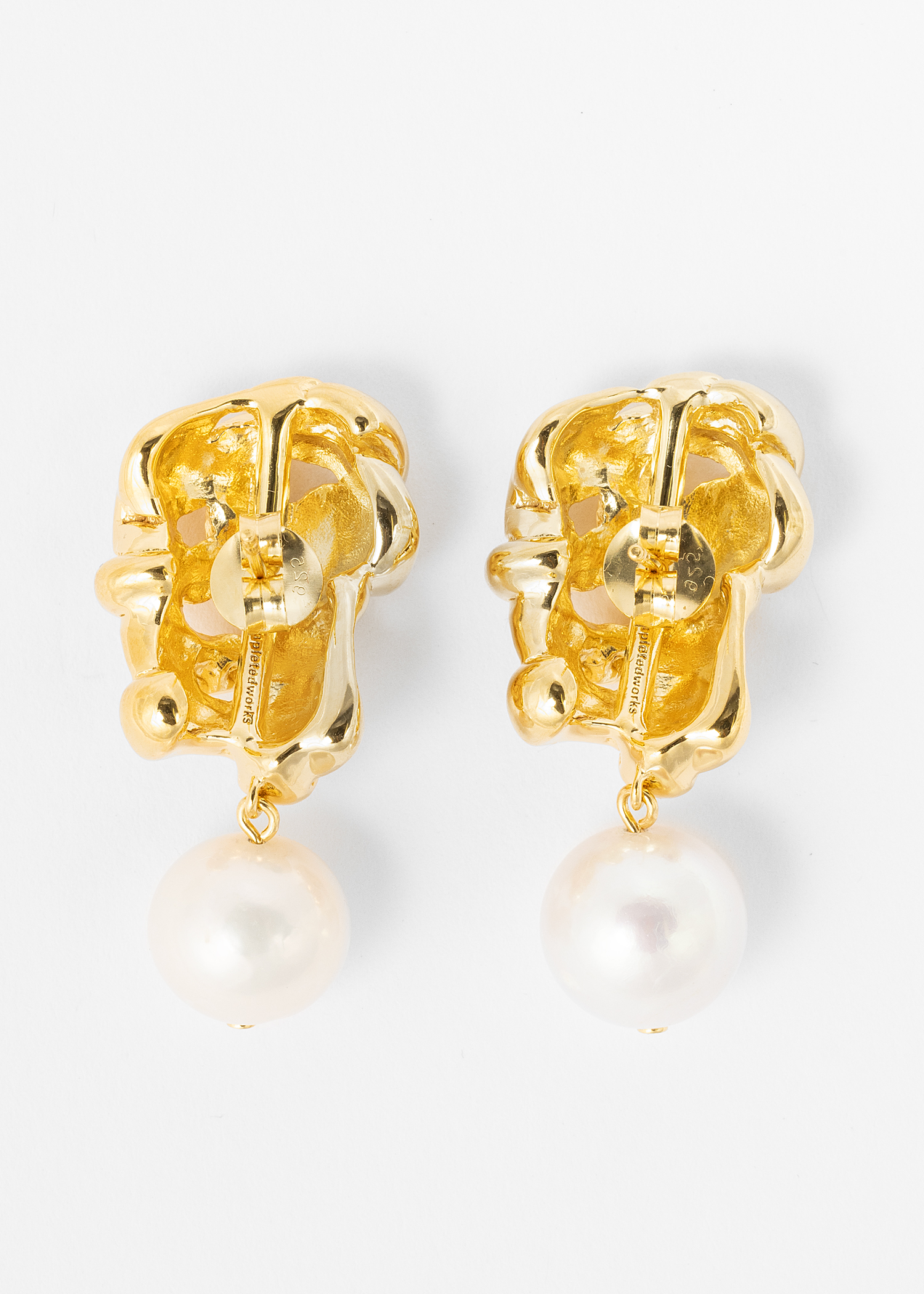 Pearl and Gold Plated Earrings by Completedworks
