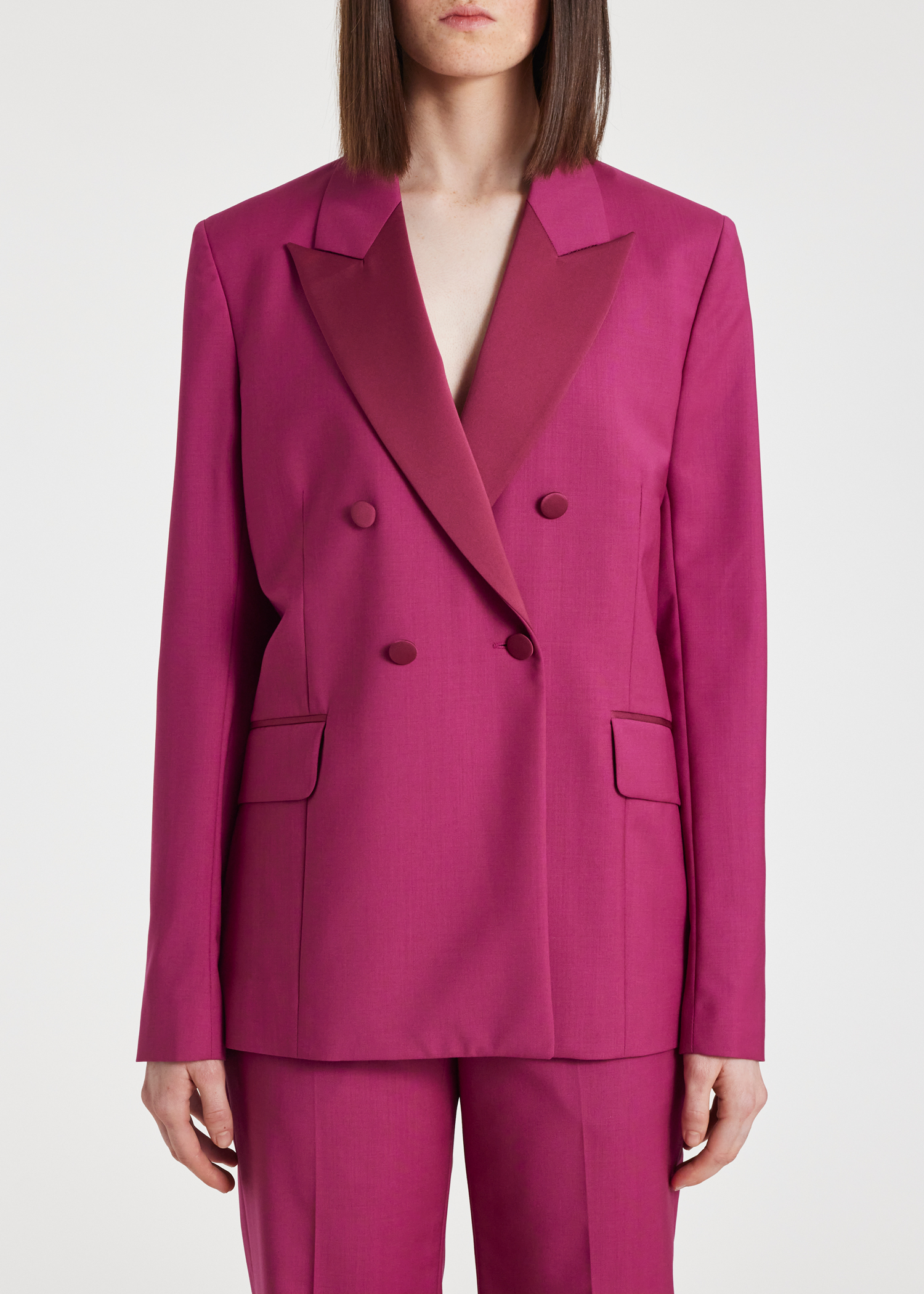 Paul Smith Women's Magenta Wool-Mohair Double Breasted Jacket