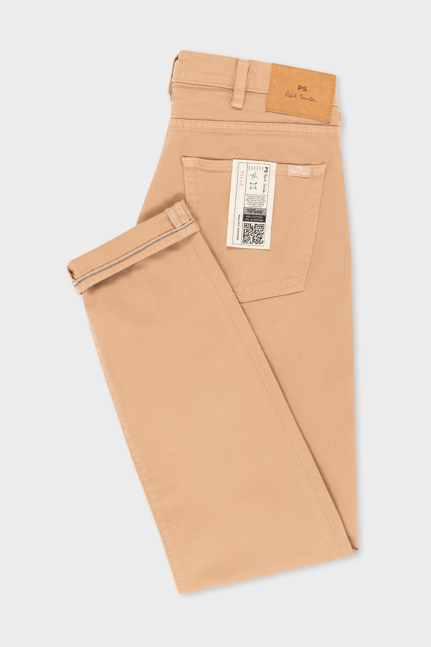 Tapered-Fit Tan Garment-Dyed Organic Cotton-Stretch Jeans