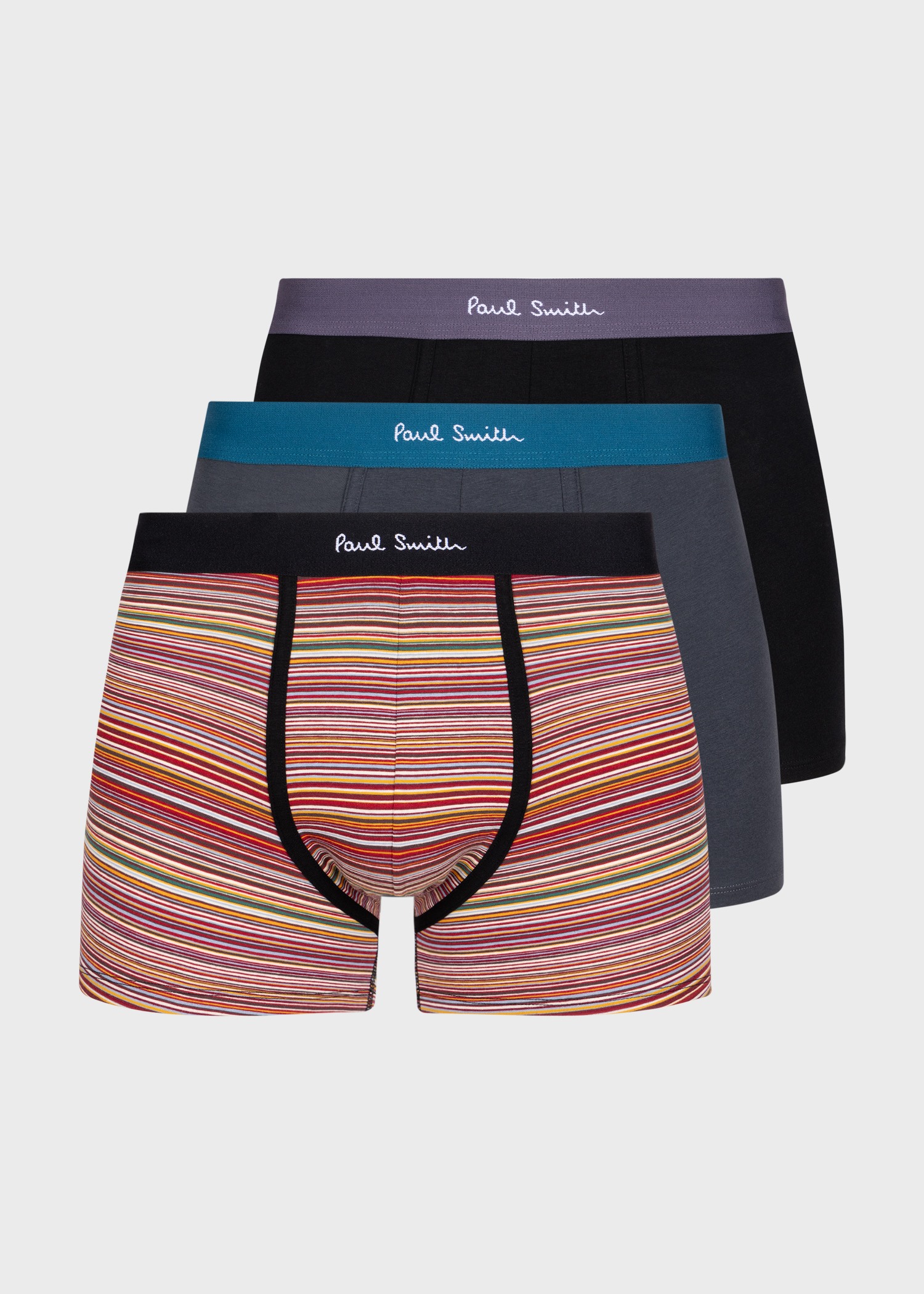 Signature Stripe And Plain Boxer Shorts Three Pack