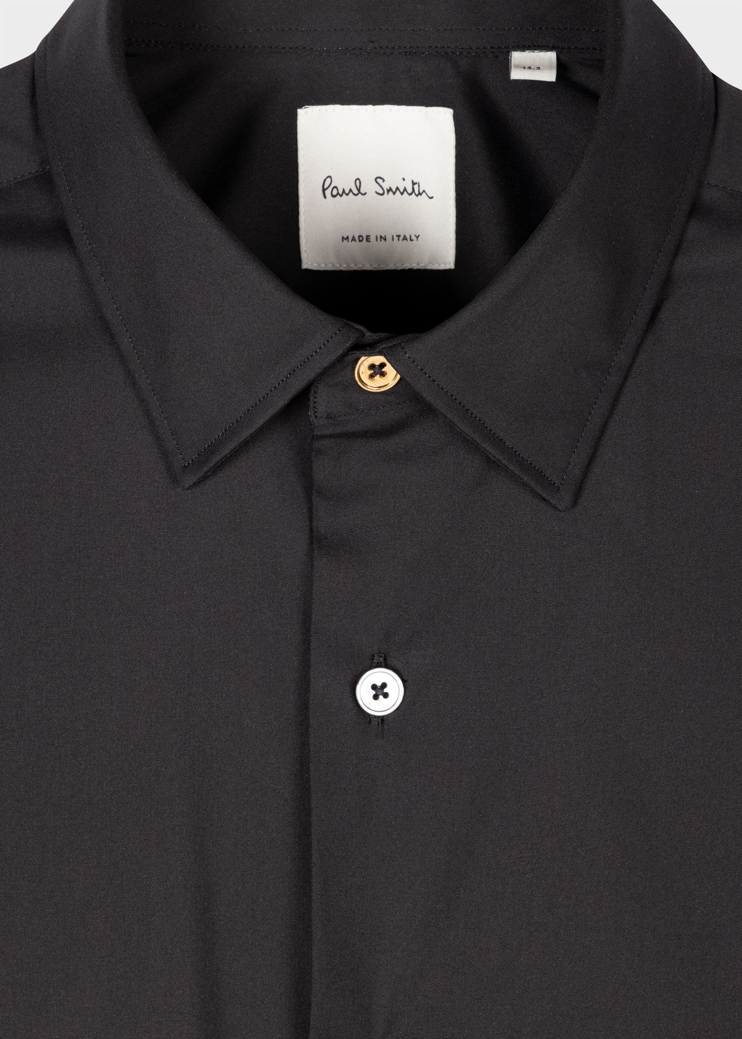 Super Slim-Fit Black Shirt With 'Artist Stripe' Cuff Lining
