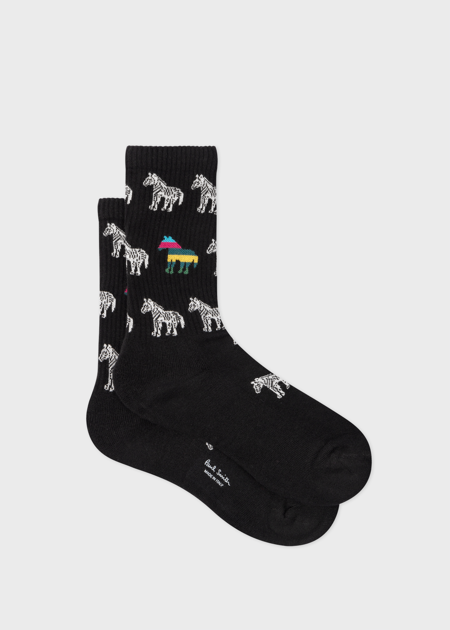 PS Paul Smith Black Zebra Logo Ribbed Socks King s Cross ps-paul-smith-black-zebra-logo-ribbed-socks-king-s-cross