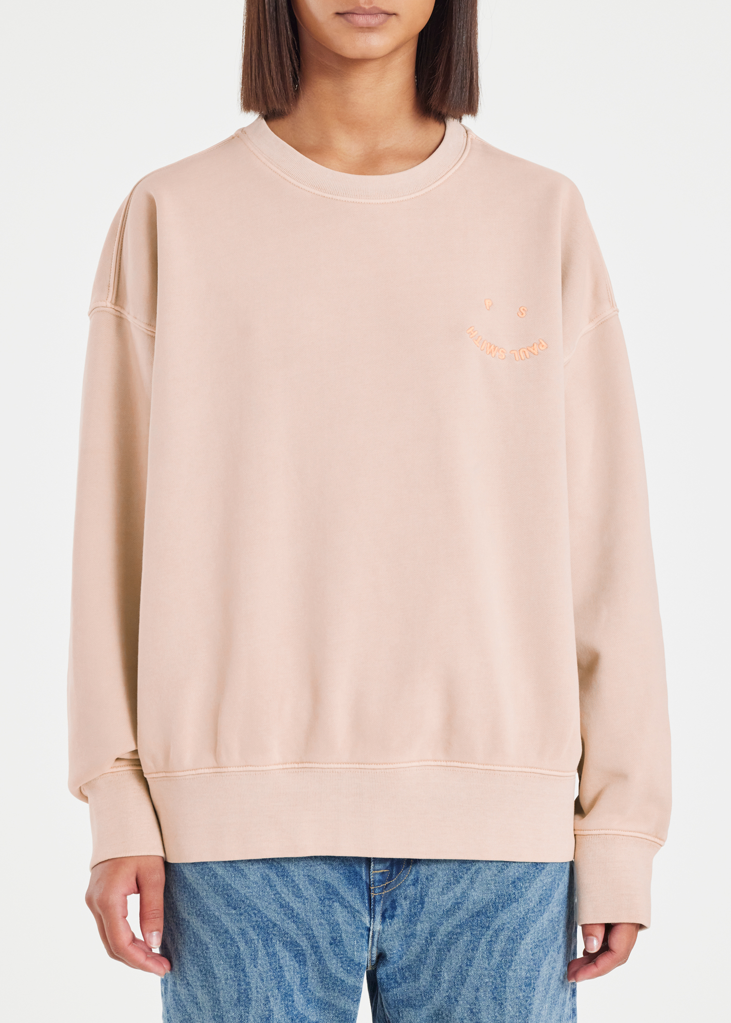 PS Paul Smith Women's Blush Acid Wash 'Happy' Sweatshirt | King's Cross