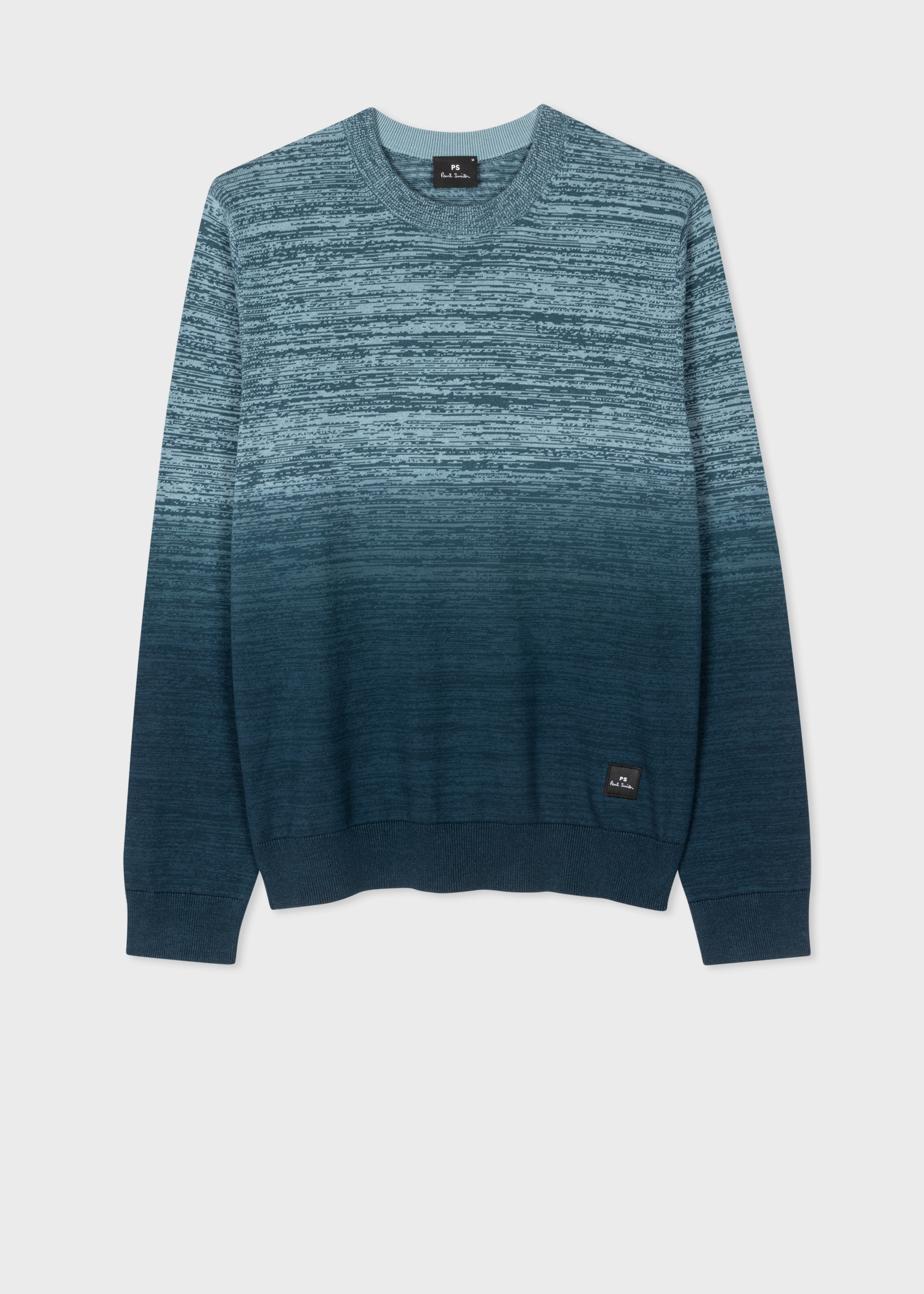 Men's Blue Dip-Dye Melange Cotton Sweater