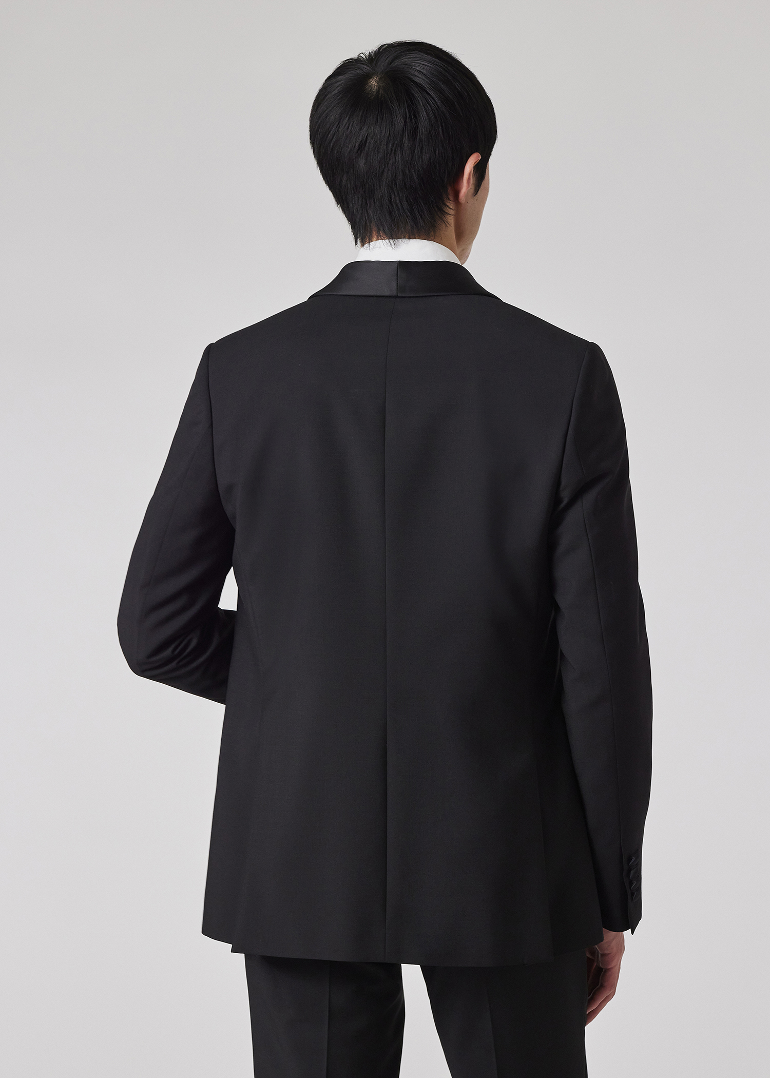 Men's Tailored-Fit Black Wool-Mohair Evening Blazer
