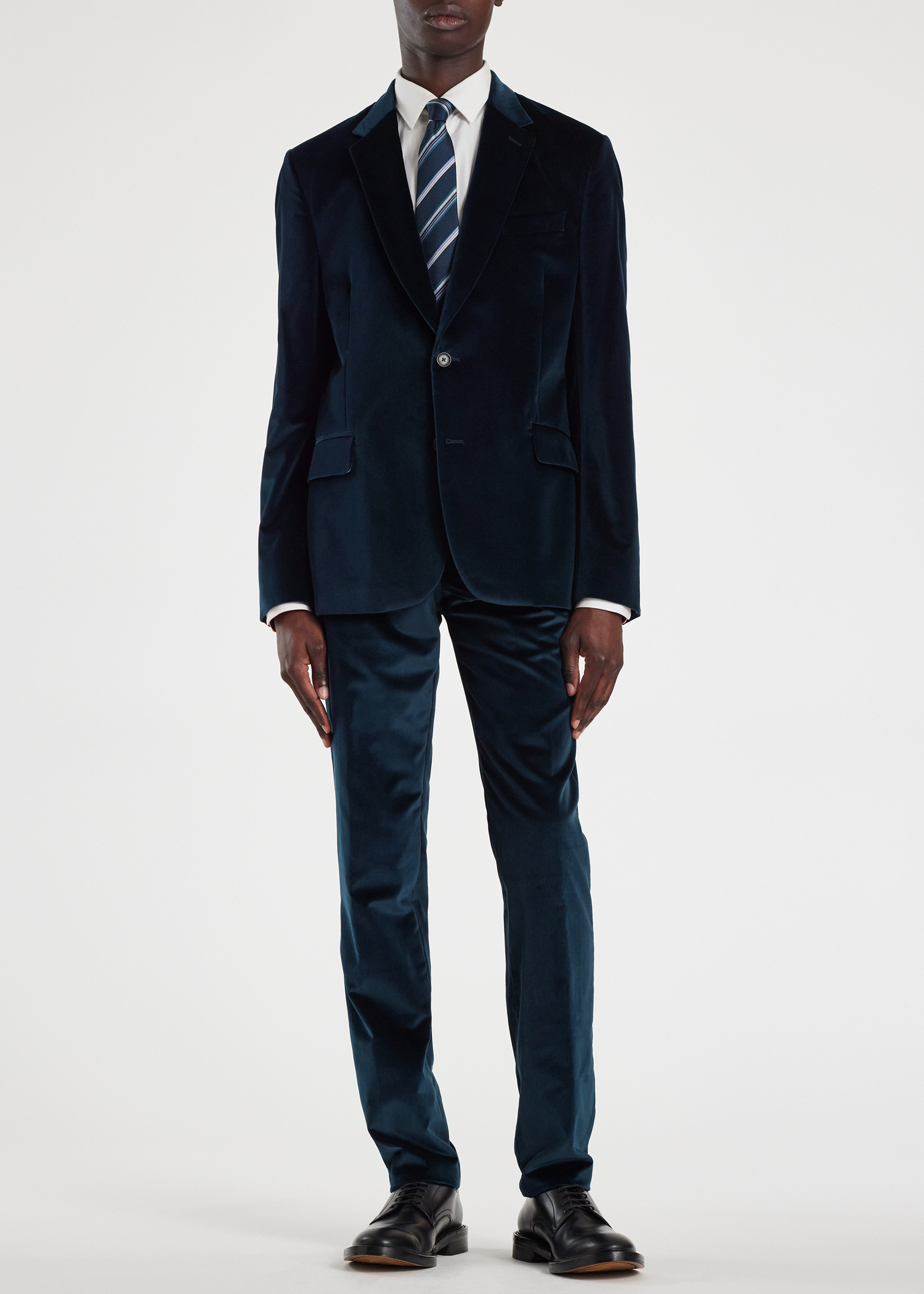 The Soho - Tailored-Fit Navy Velvet Suit