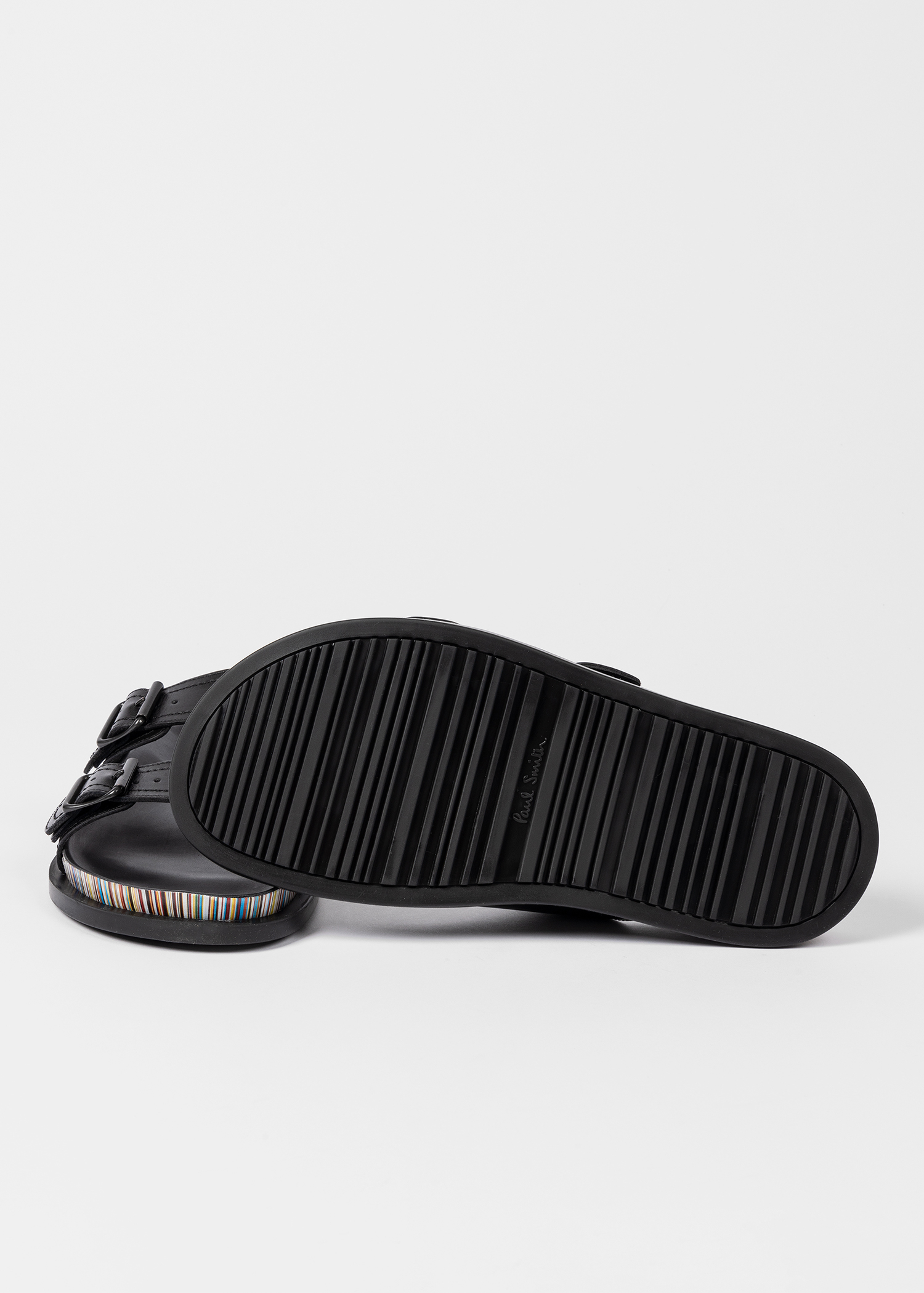 【関税込み】Paul Smith ブラック レザー Mesra サンダル Men's Black Leather 'Mesra' Sandals