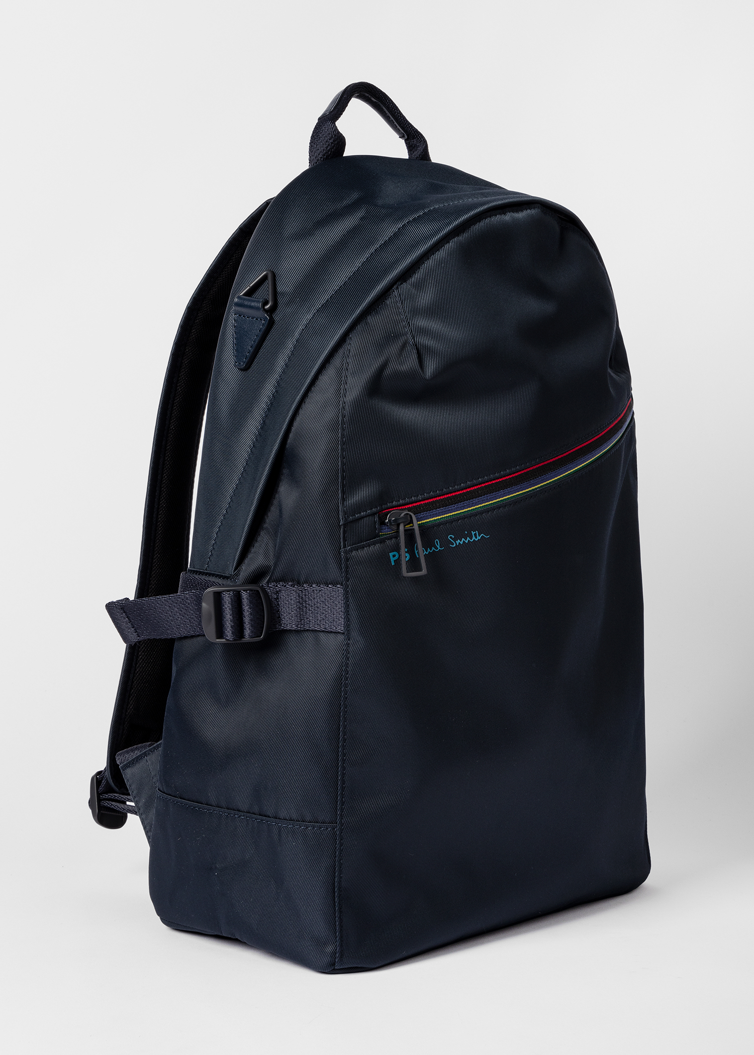 Navy 'Sports Stripe' Nylon Backpack