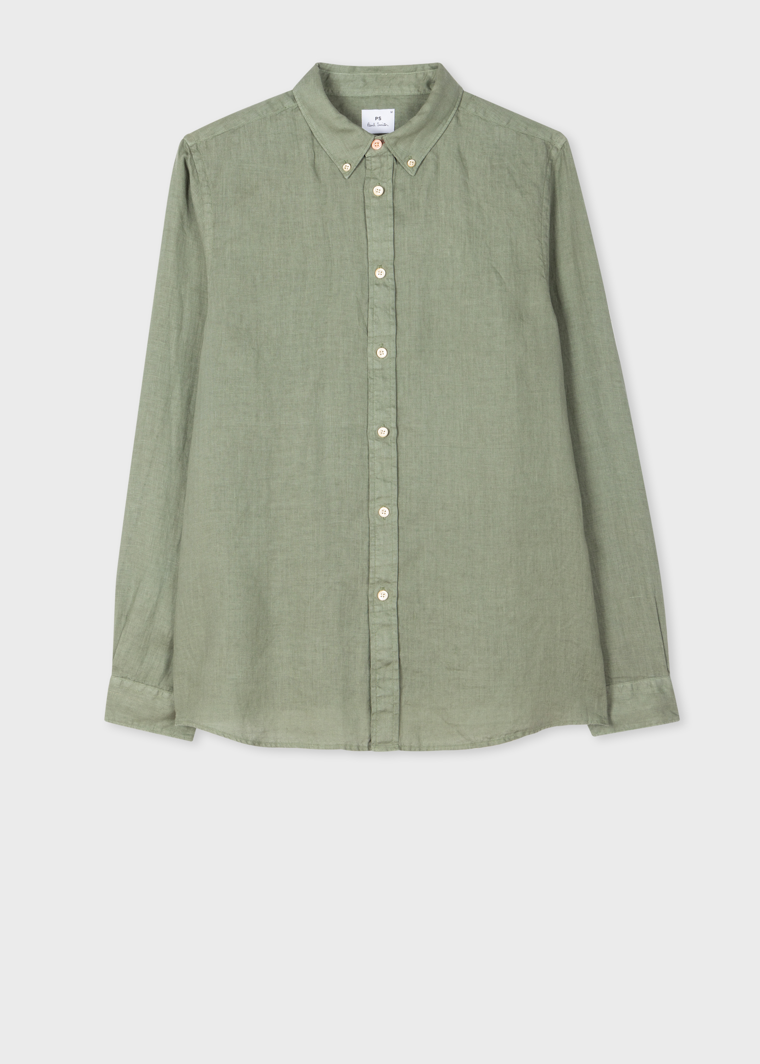 Men's Green Linen ButtonDown Shirt