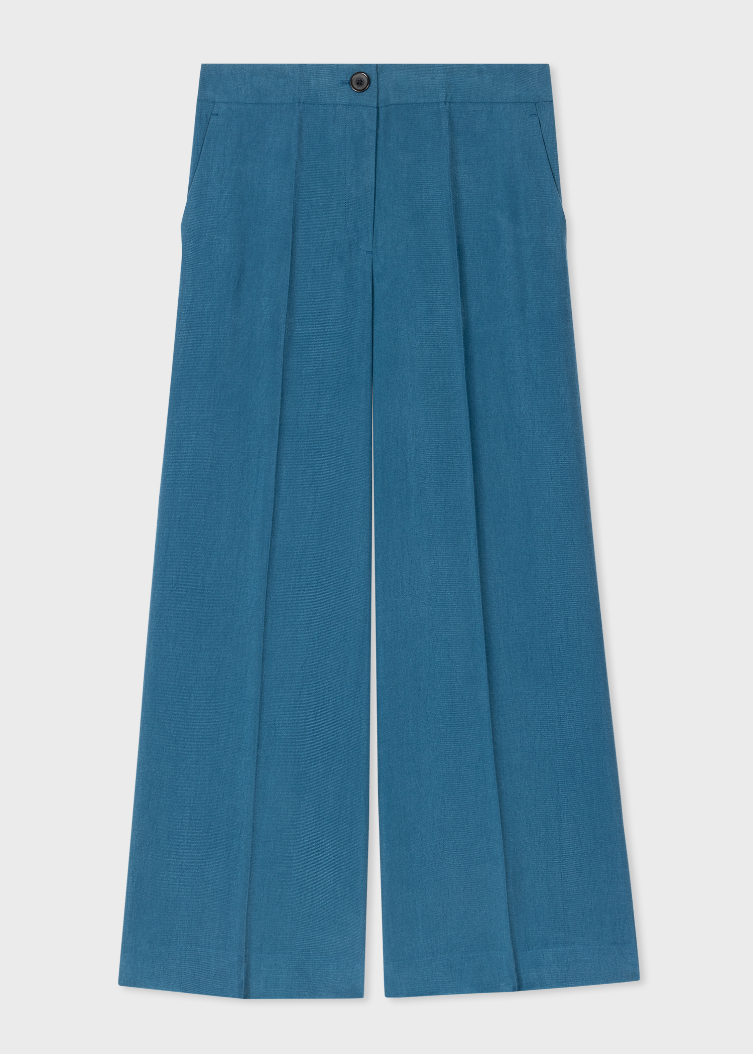 Women's Teal Wide Leg Cropped Trousers