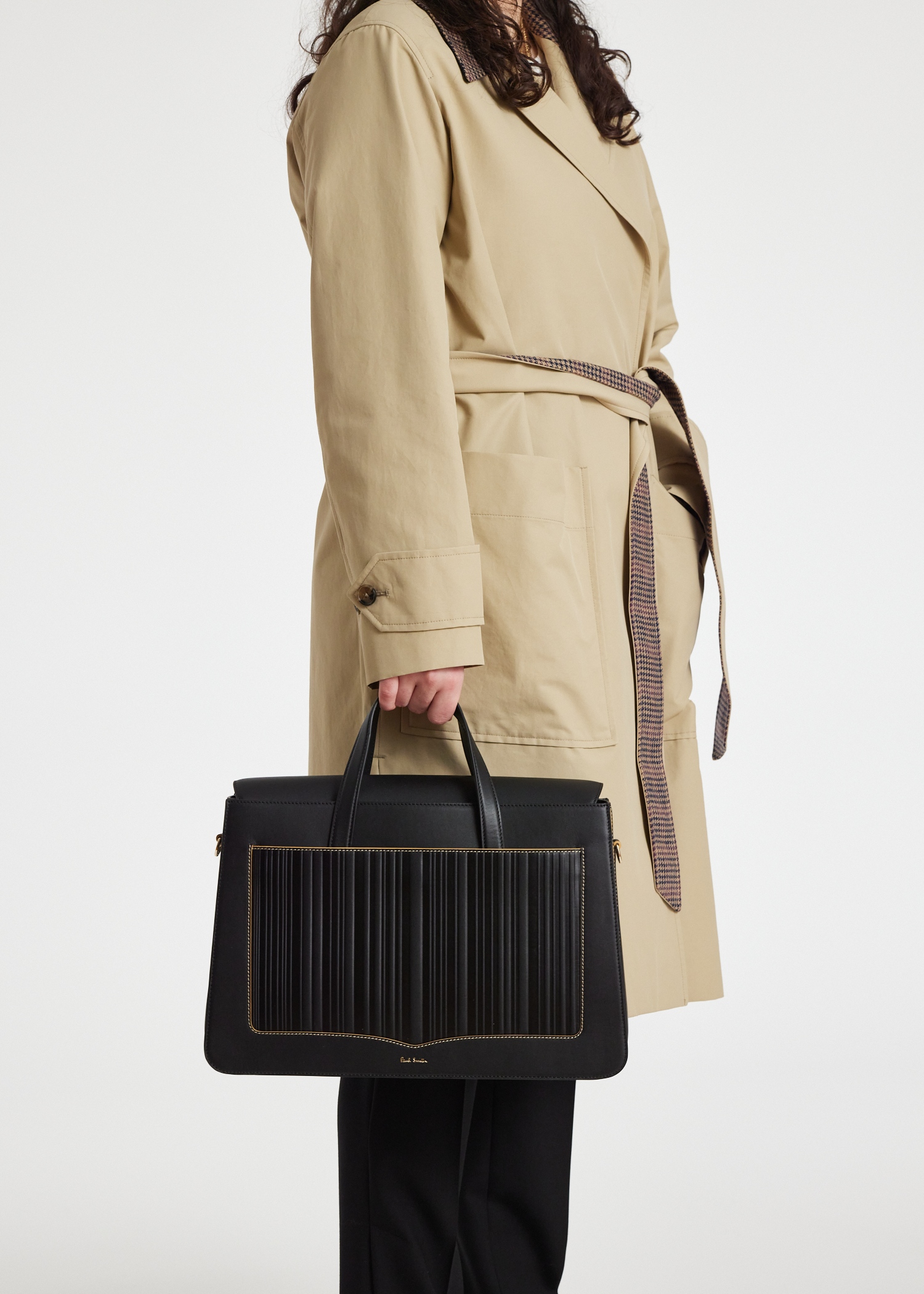 Paul Smith Stripe Leather Tote Bag Black Paul Tote Smith smith