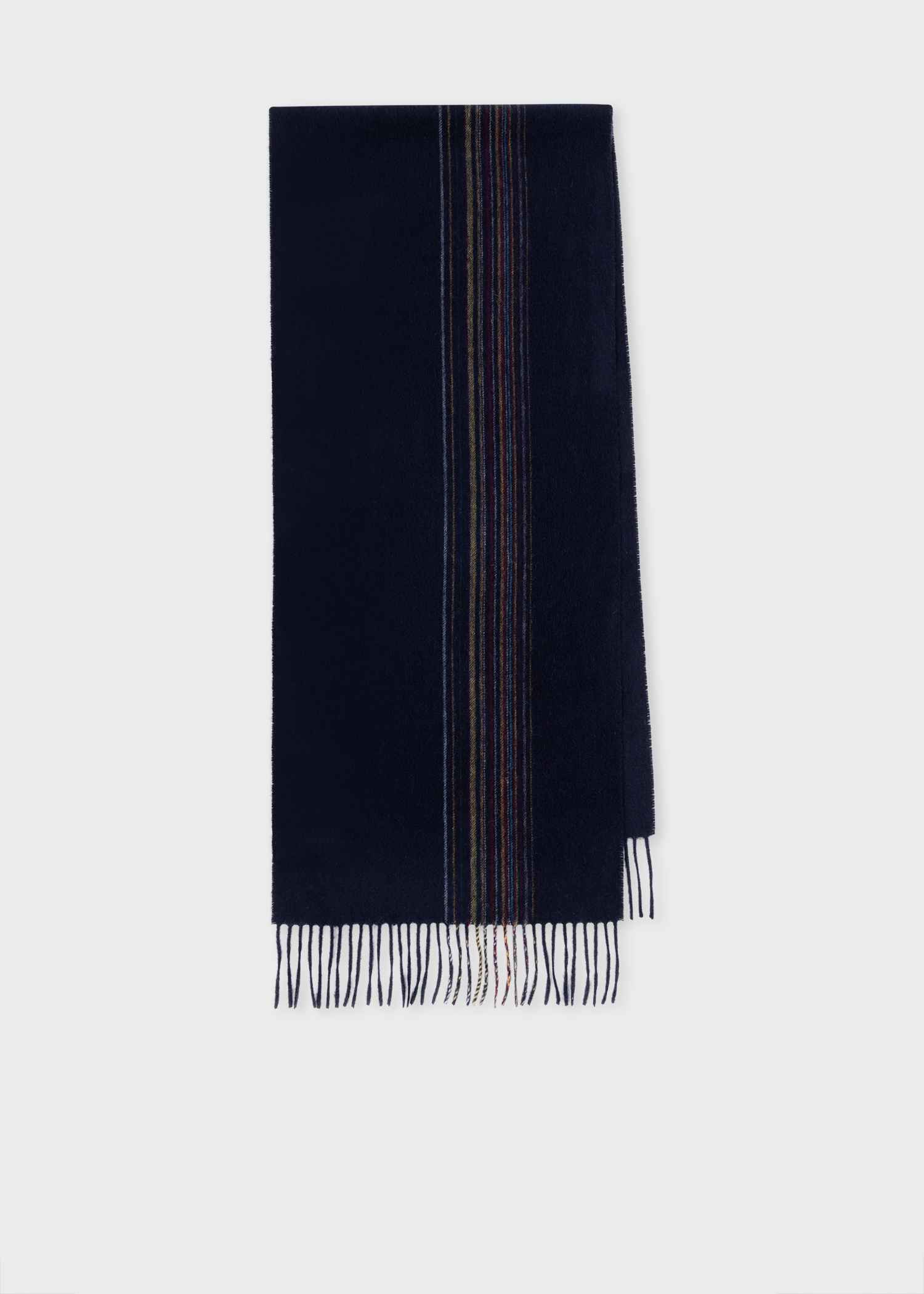 Camel & Navy Striped Triangle Scarf