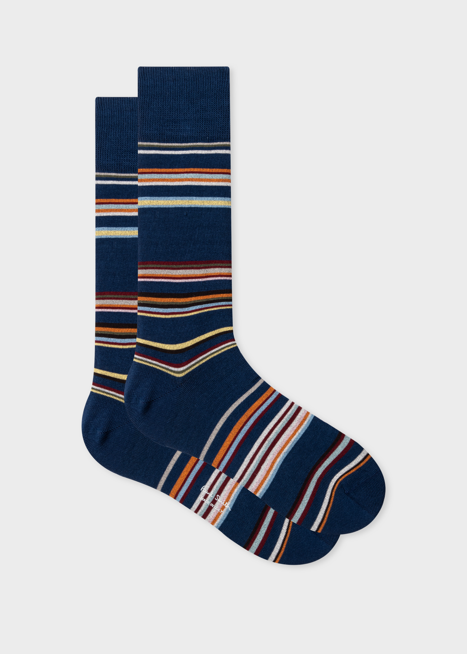 Men's Navy Multi-Stripe Block Socks
