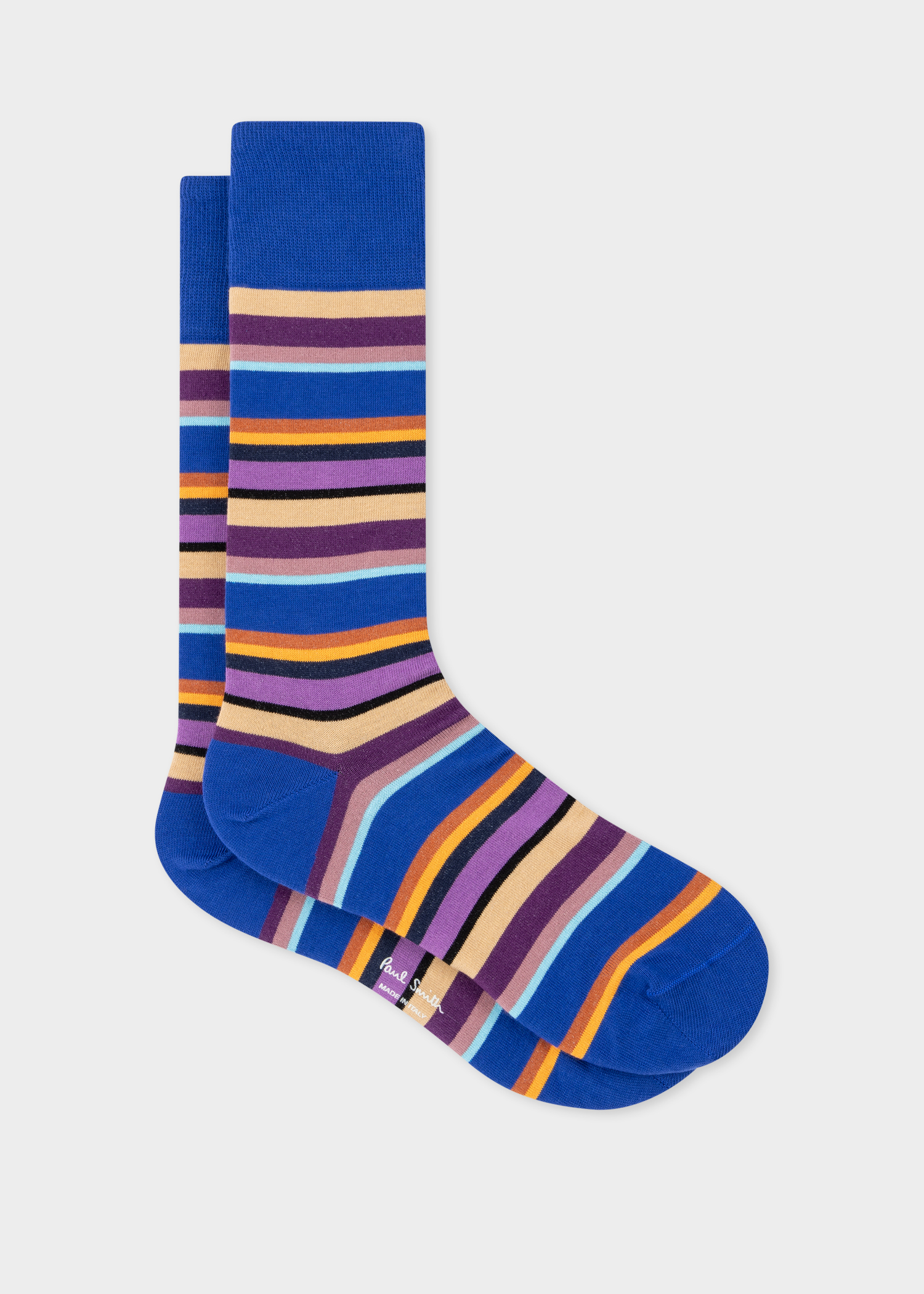 Men's Cobalt Blue Multi-Stripe Socks
