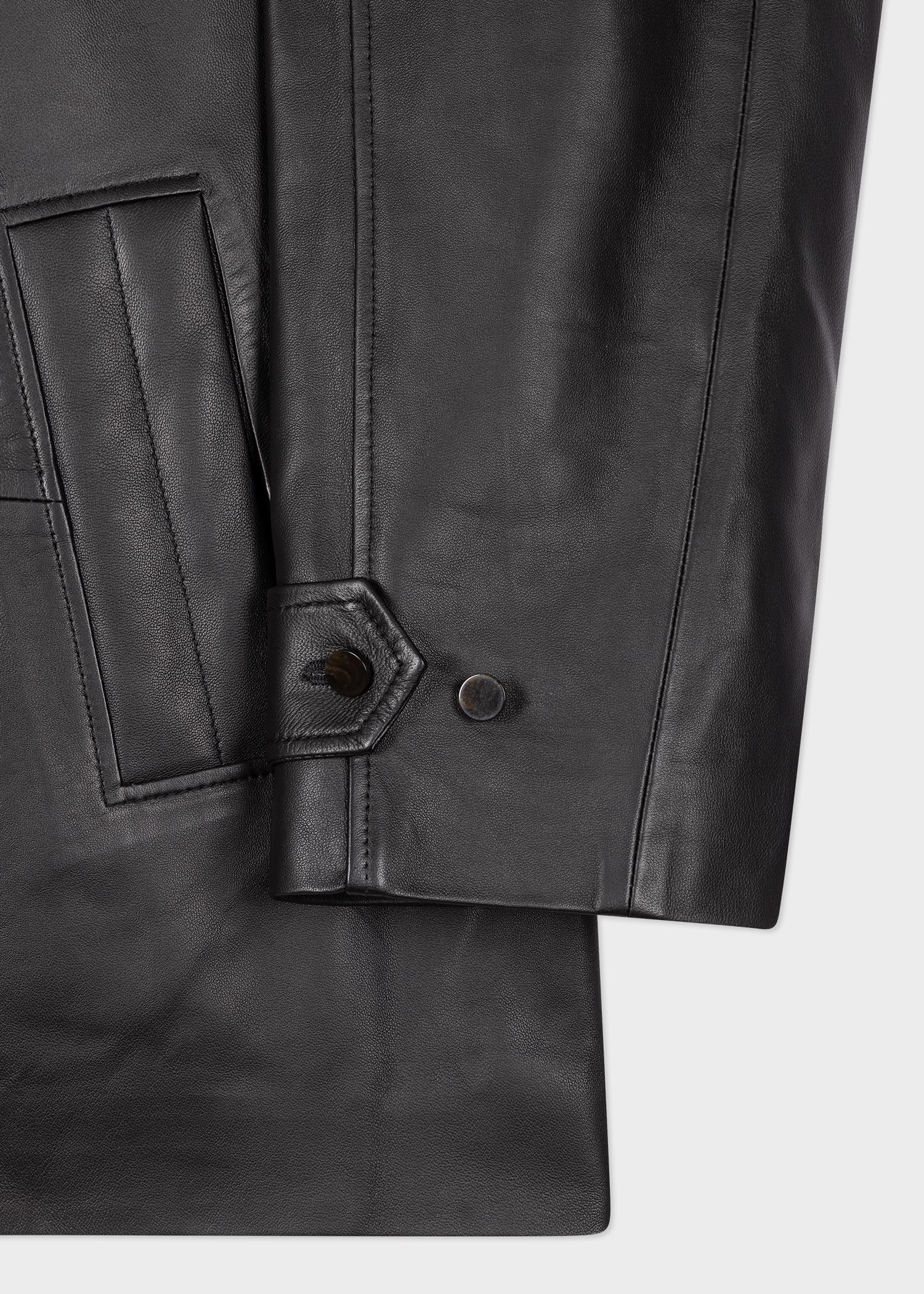 Women's Black Leather Swing Jacket With Button Back Women's Black Leather Swing Jacket With Button Back