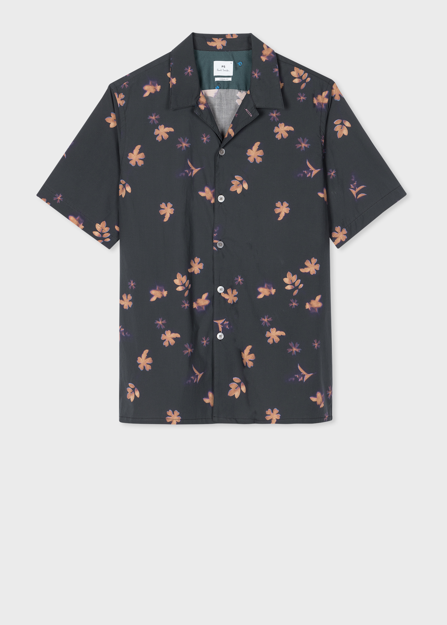 Men's Black 'Floral' Print ShortSleeve Shirt