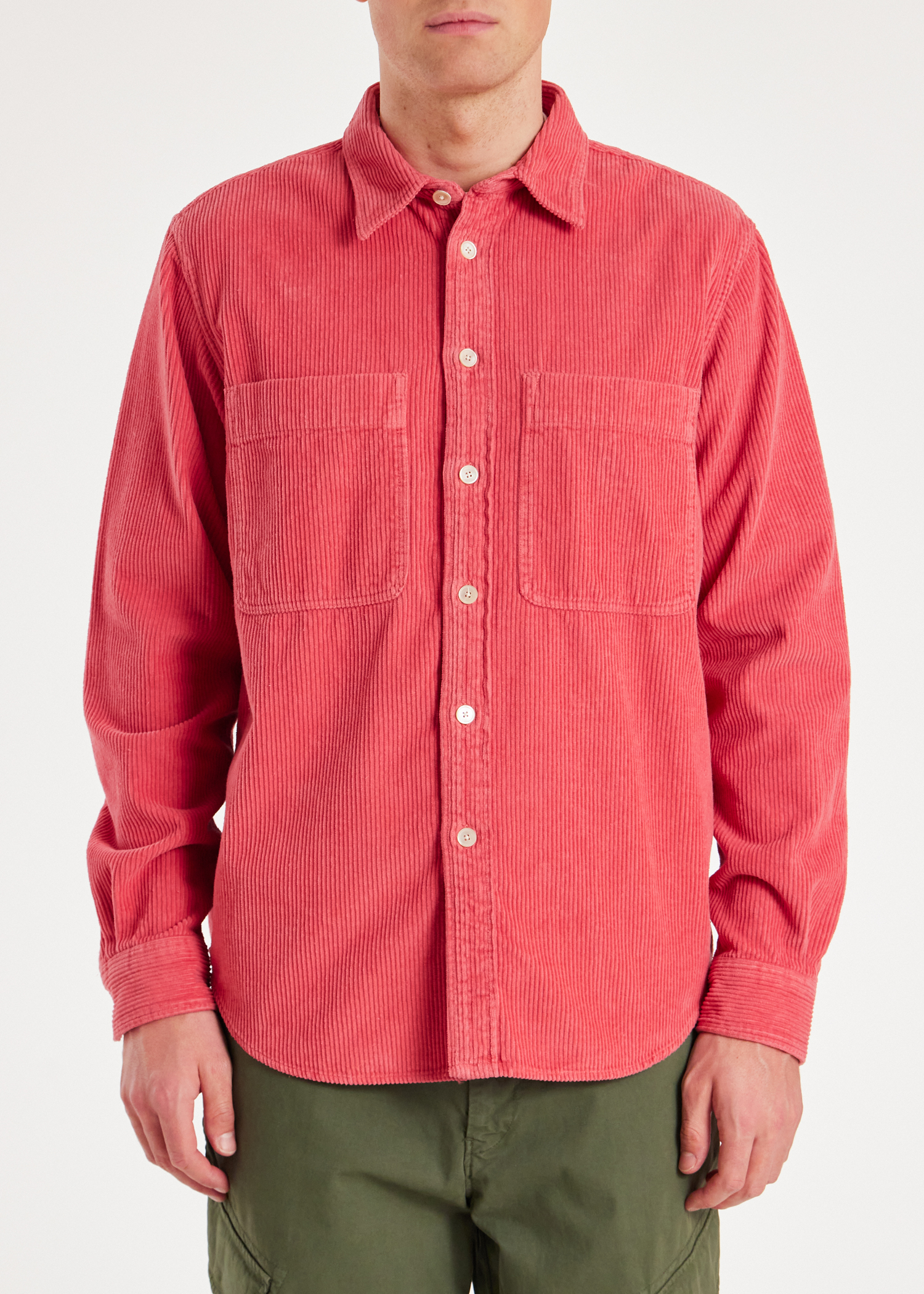 Men's Pink Organic Cotton Corduroy Overshirt