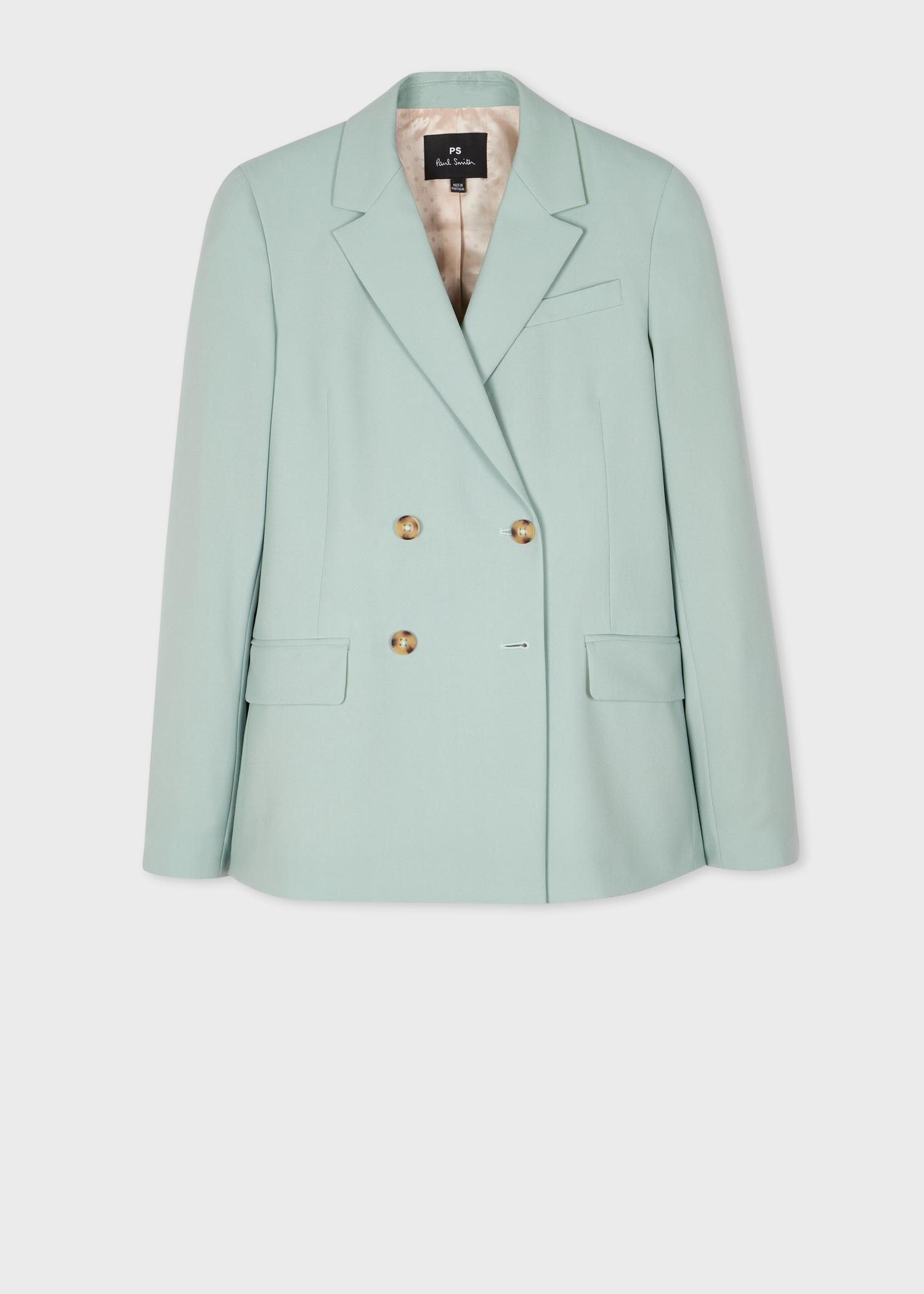 Women's Pale Green Wool Hopsack Blazer