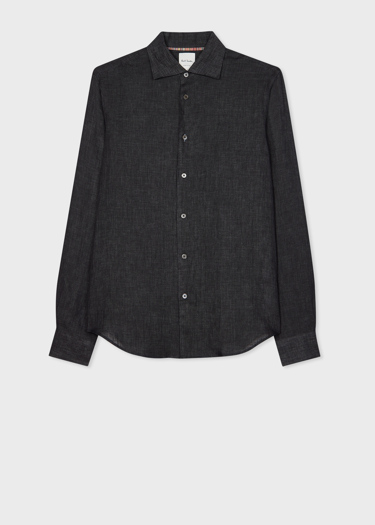Men's SlimFit Charcoal Grey Linen Shirt