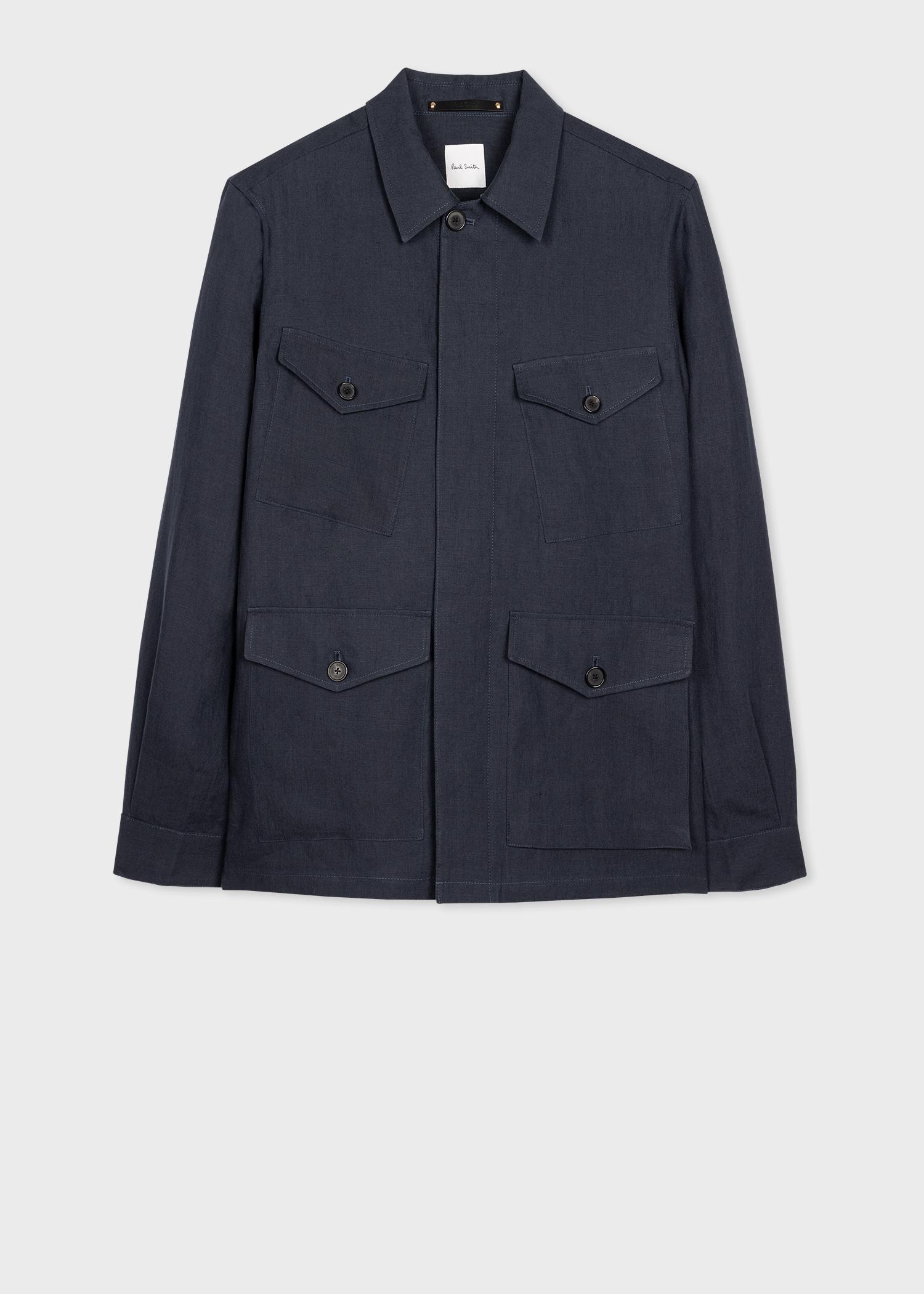 Men's Navy Linen Field Jacket