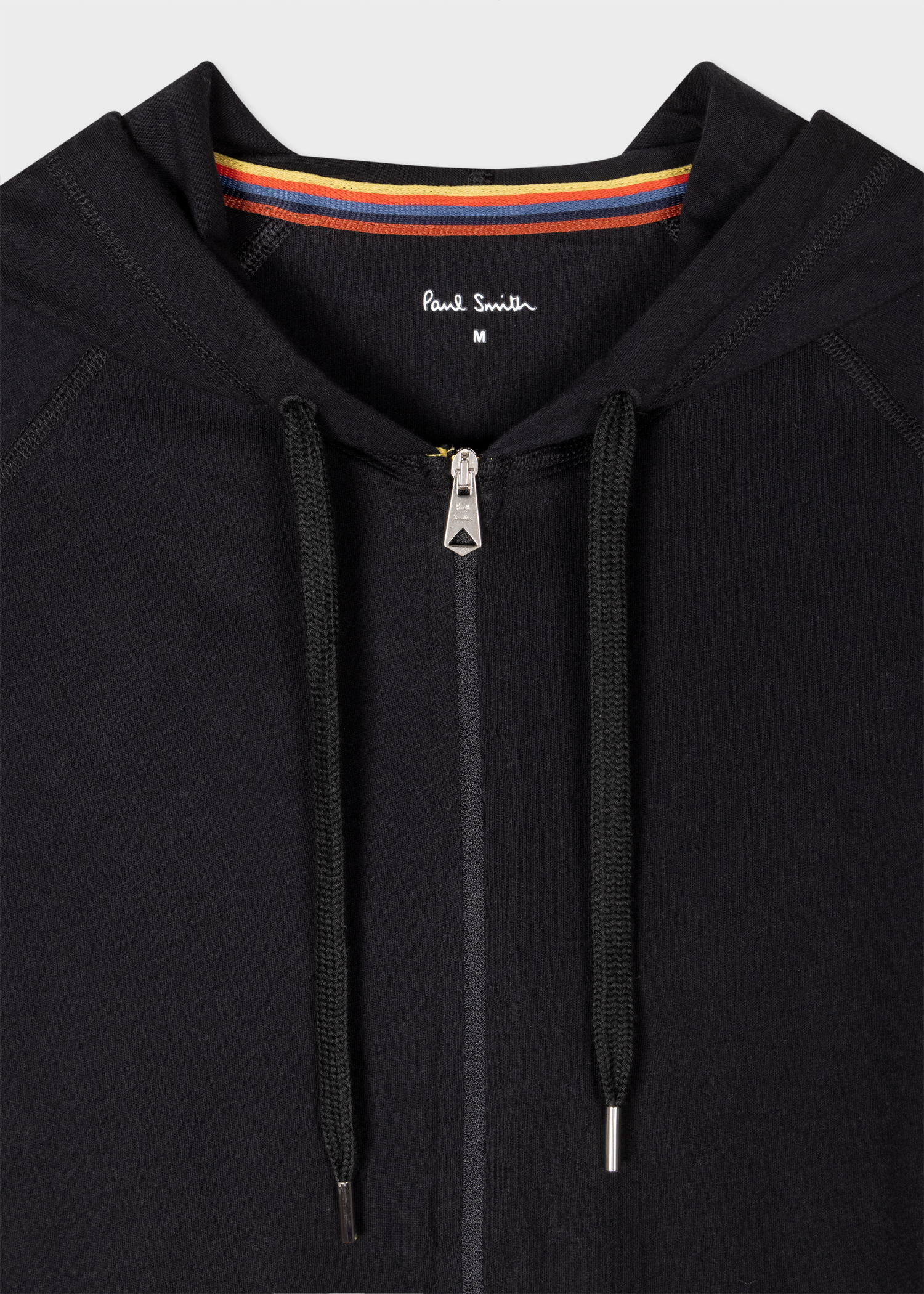 Men's Black Cotton Jersey Zip Lounge Hoodie