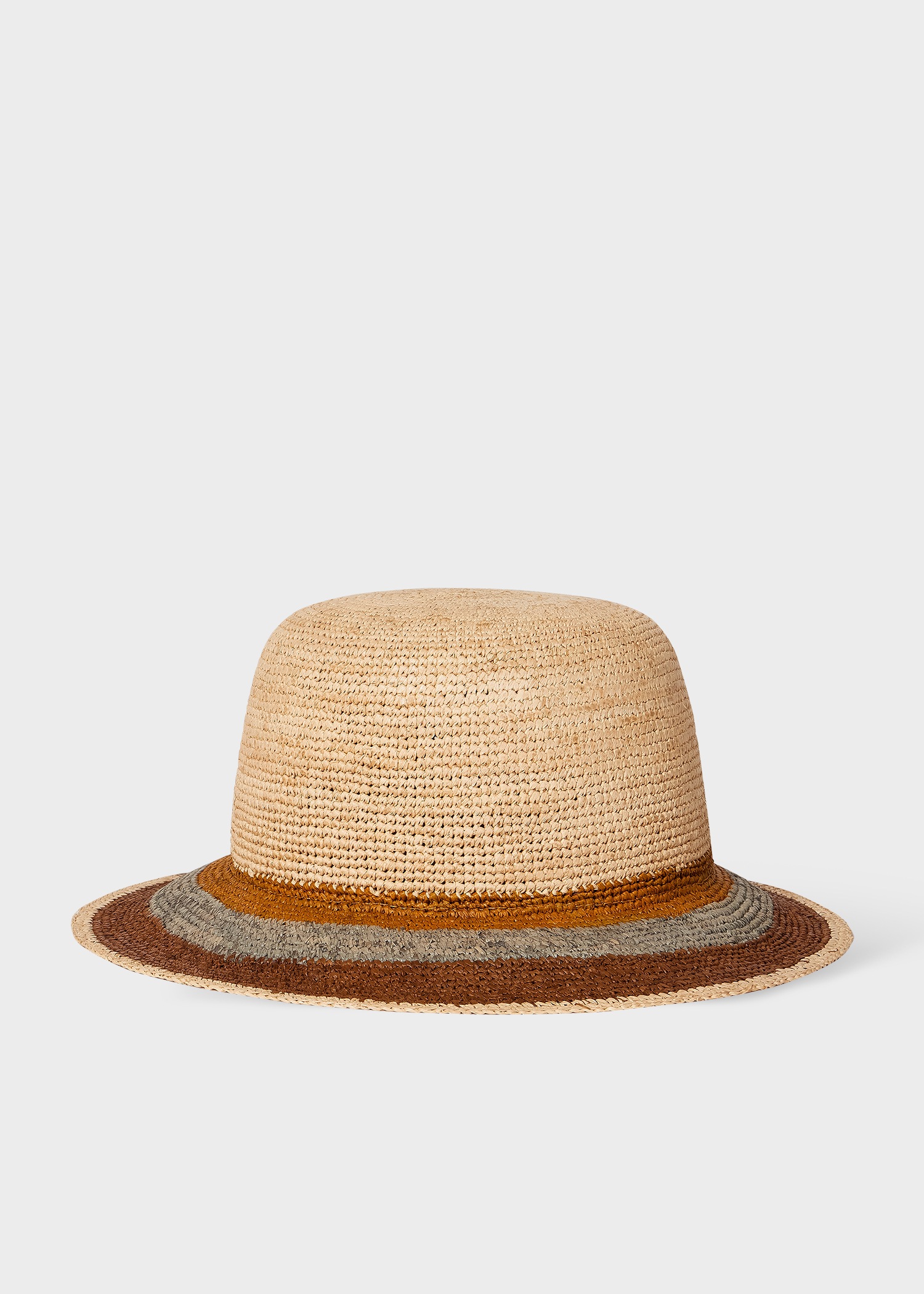 Paul Smith Men's Tan Stripe Straw Hat | King's Cross