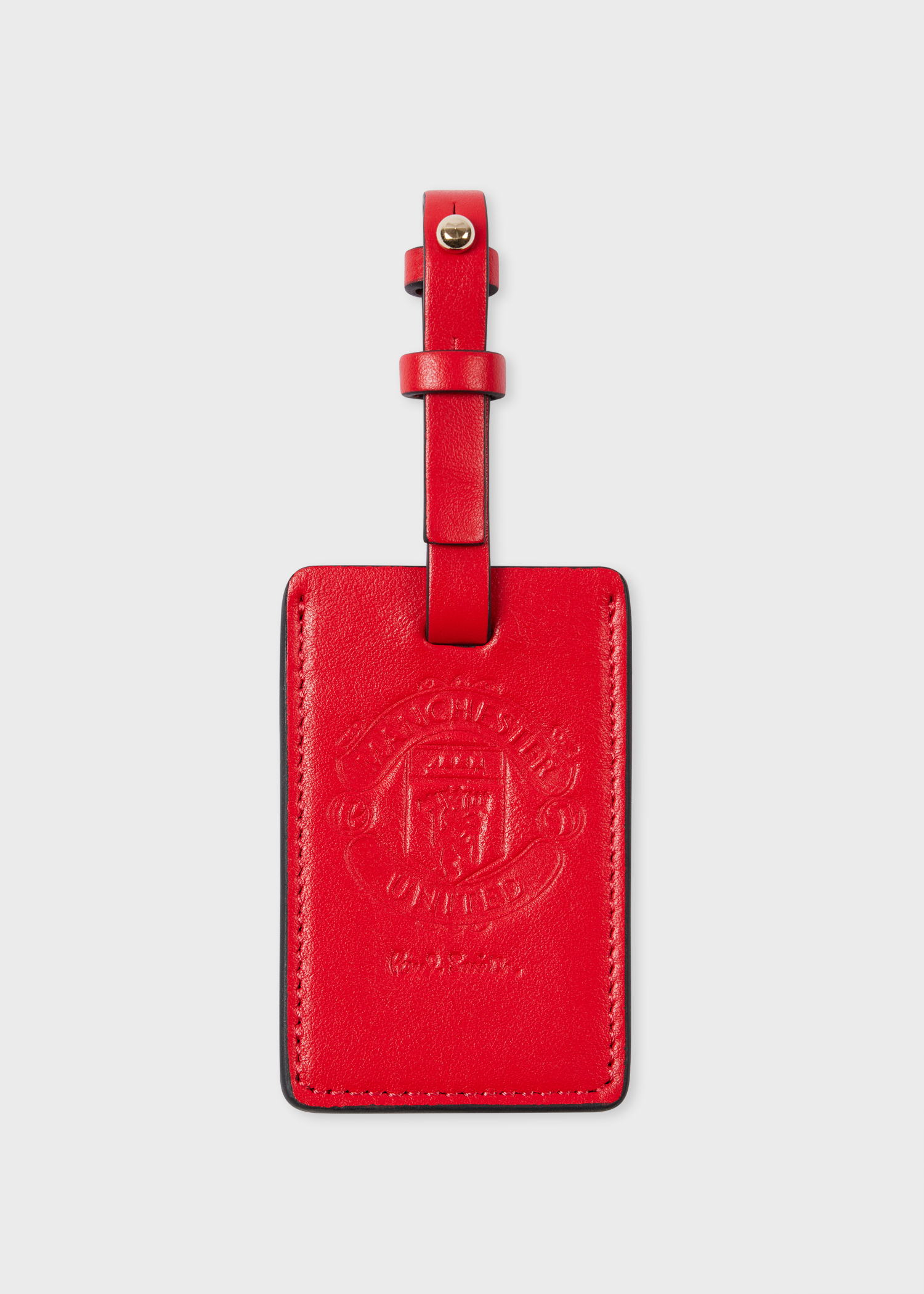 Red Leather Manchester United Luggage Tag