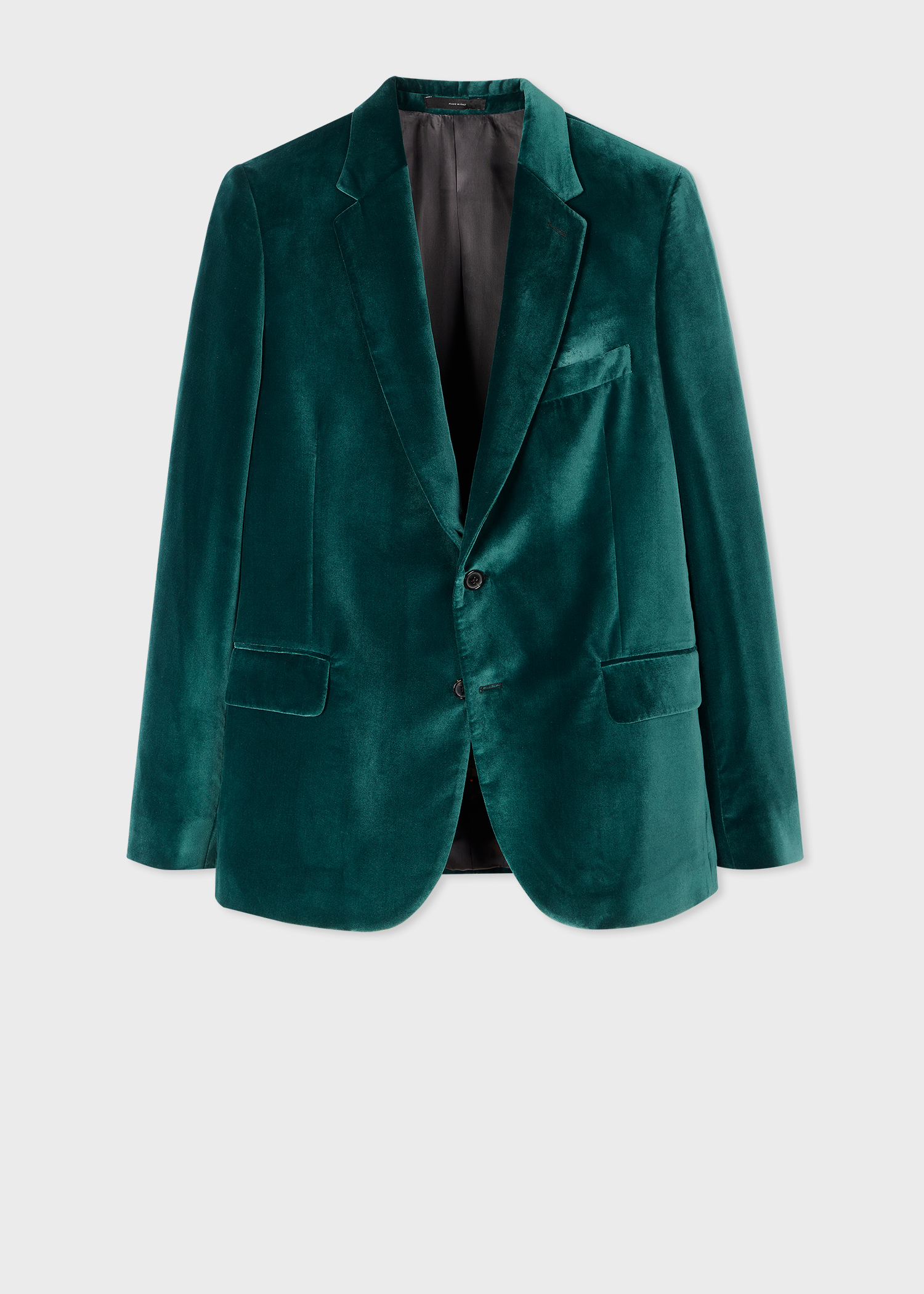 Tailored-Fit Forest Green Velvet Blazer