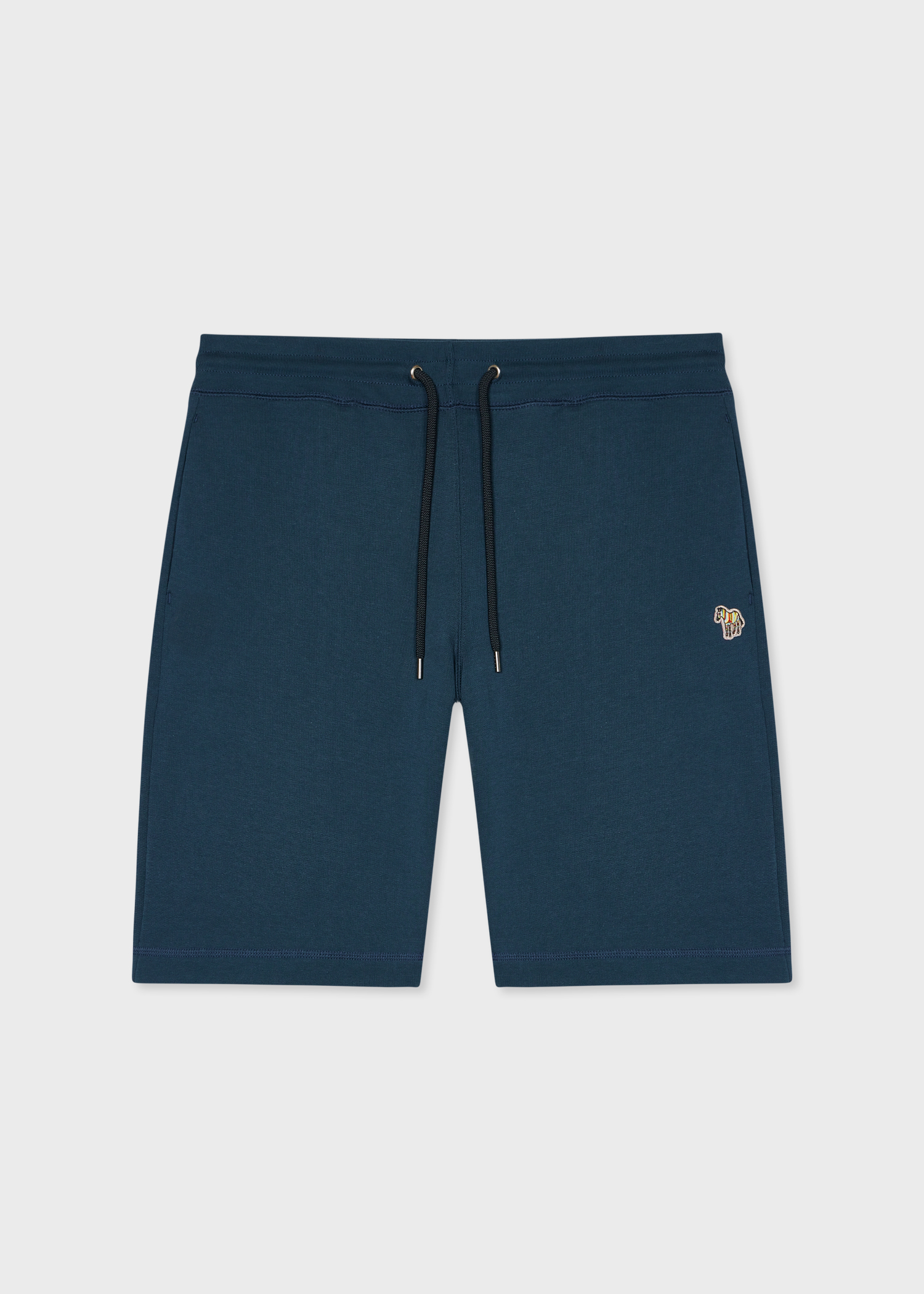 Navy Cotton Zebra Logo Shorts