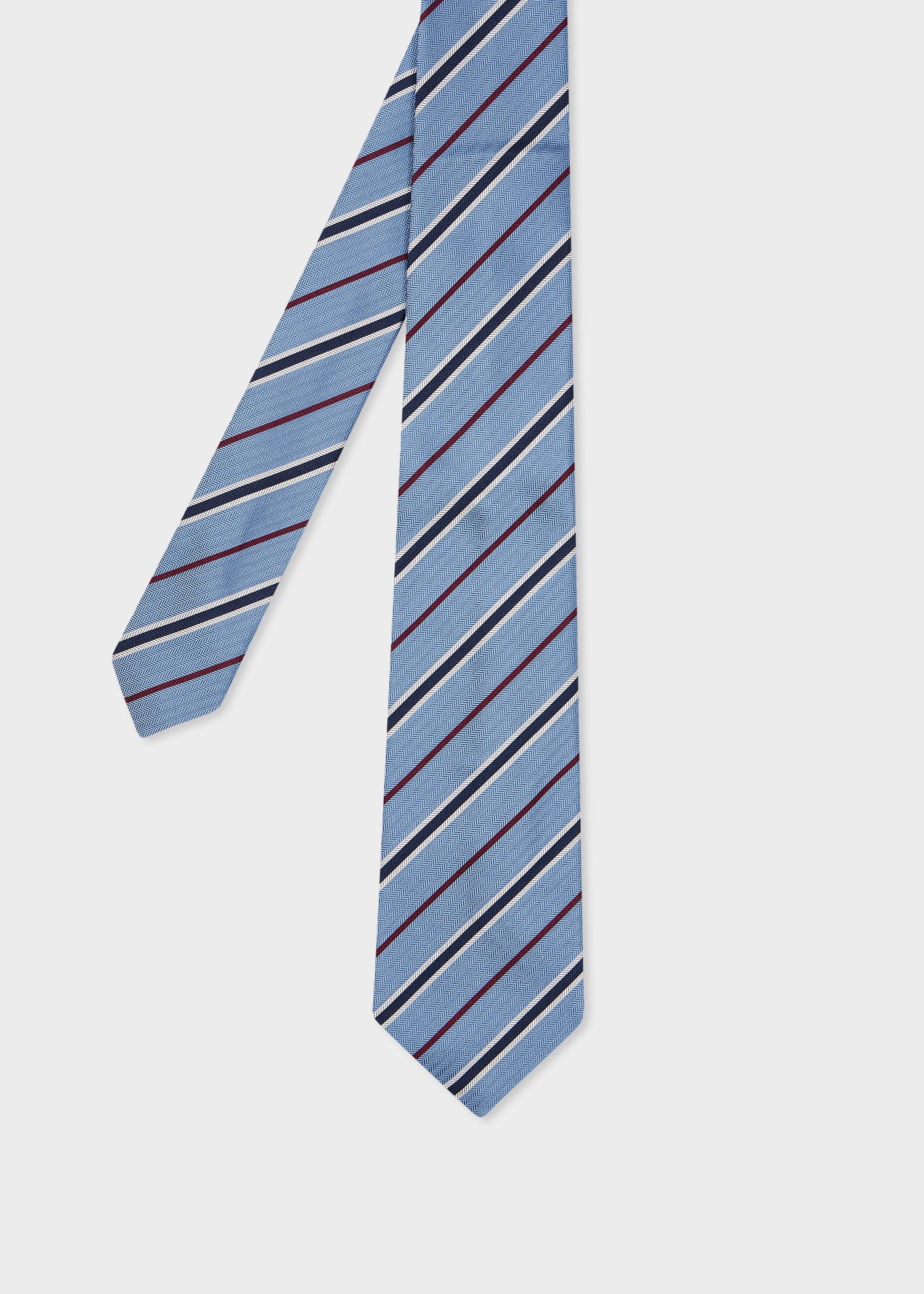 Paul Smith Blue Silk Herringbone Stripe Tie | King's Cross