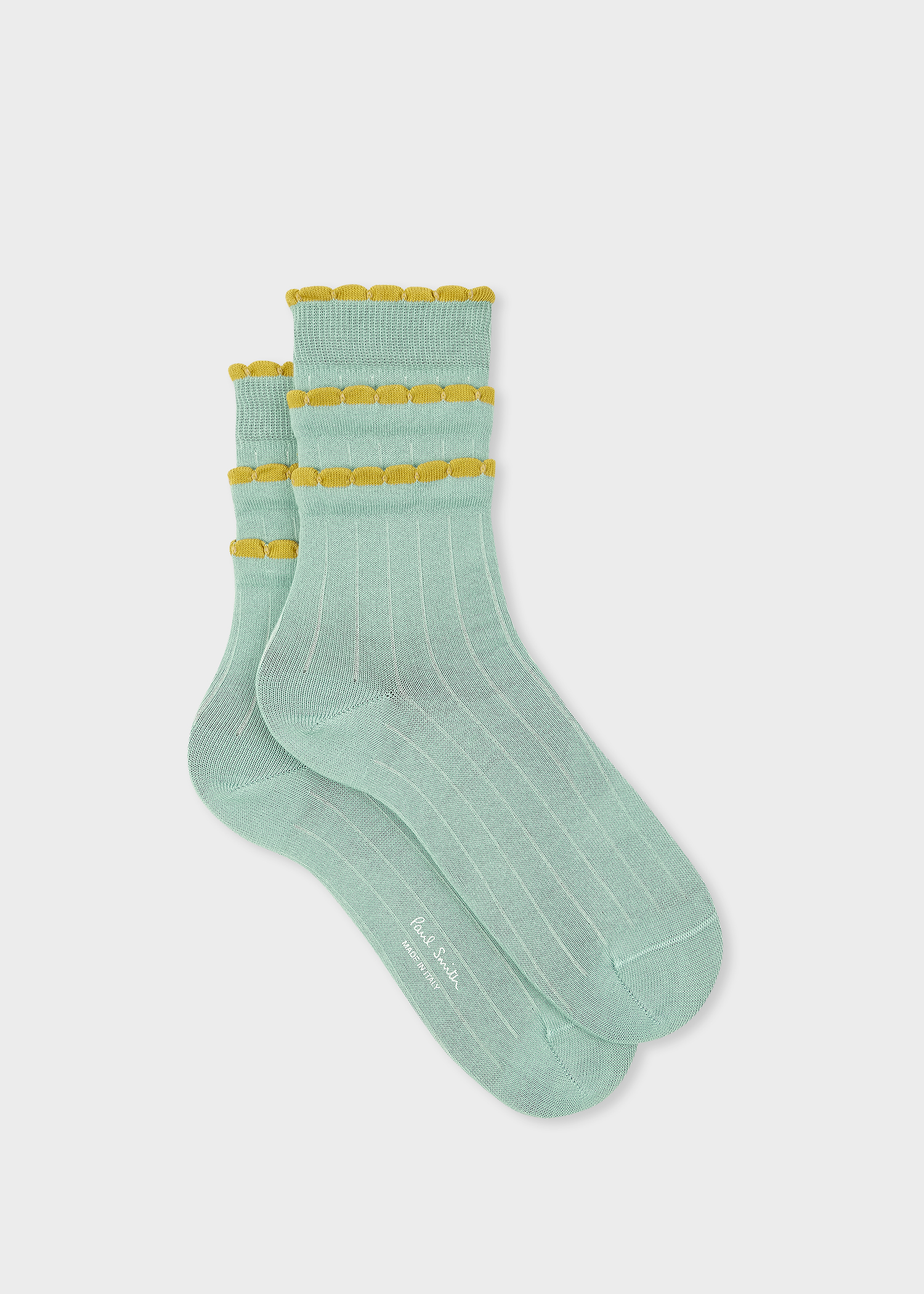 Paul Smith Women's Duck Egg Blue Ruffle Socks | King's Cross