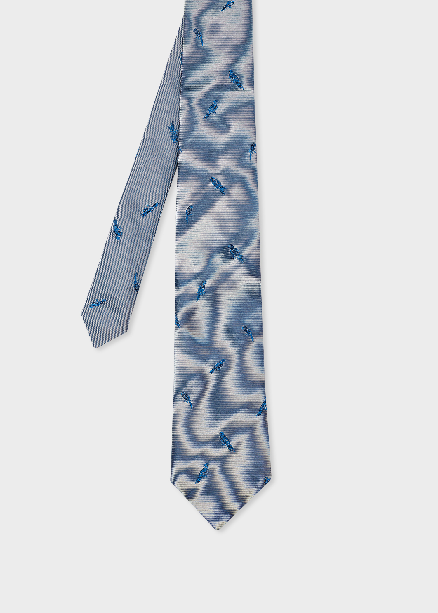 Paul Smith Light Blue Silk 'Parrots' Tie King's Cross