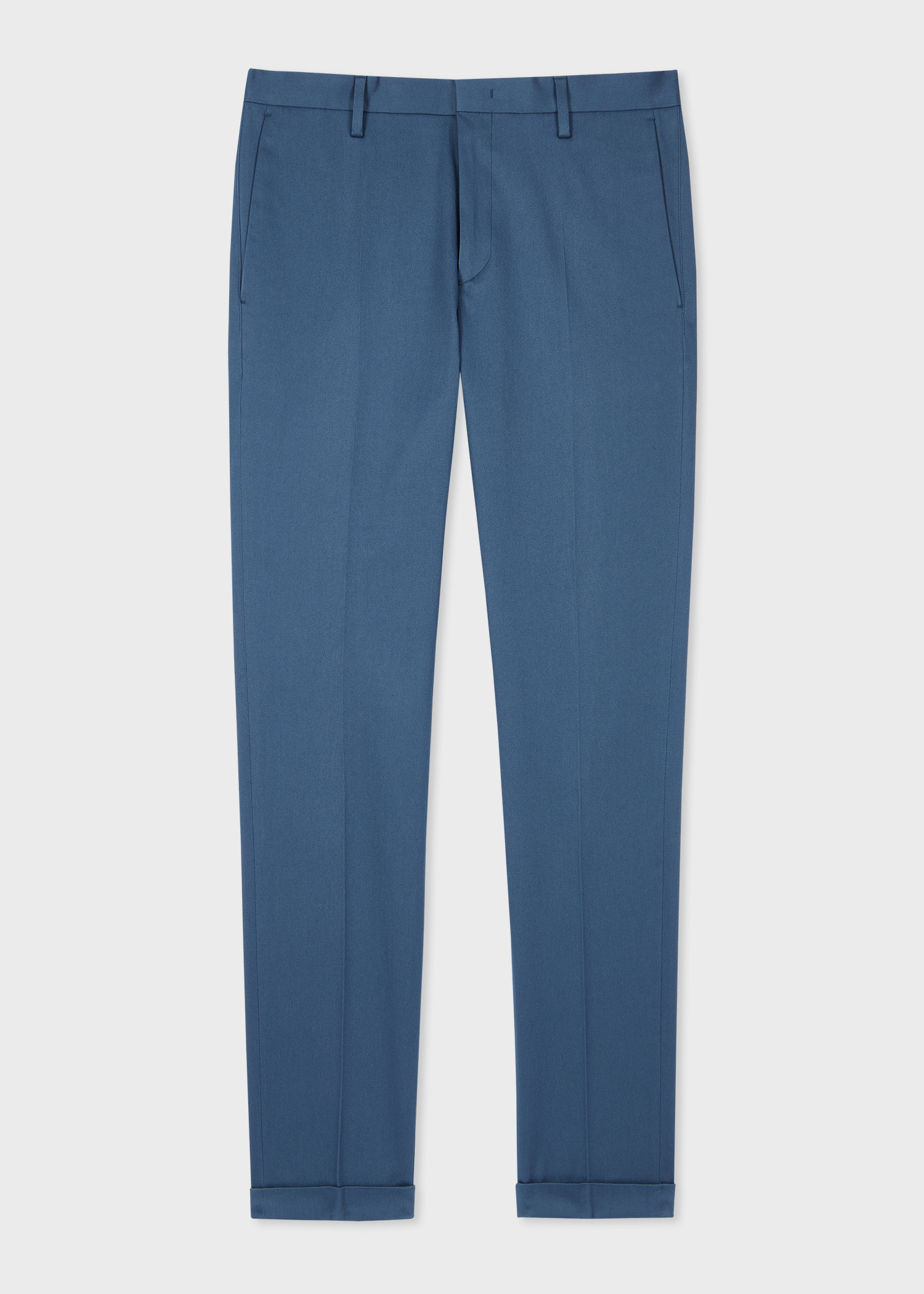 Men's Slim-Fit Petrol Blue Cotton-Stretch Chinos