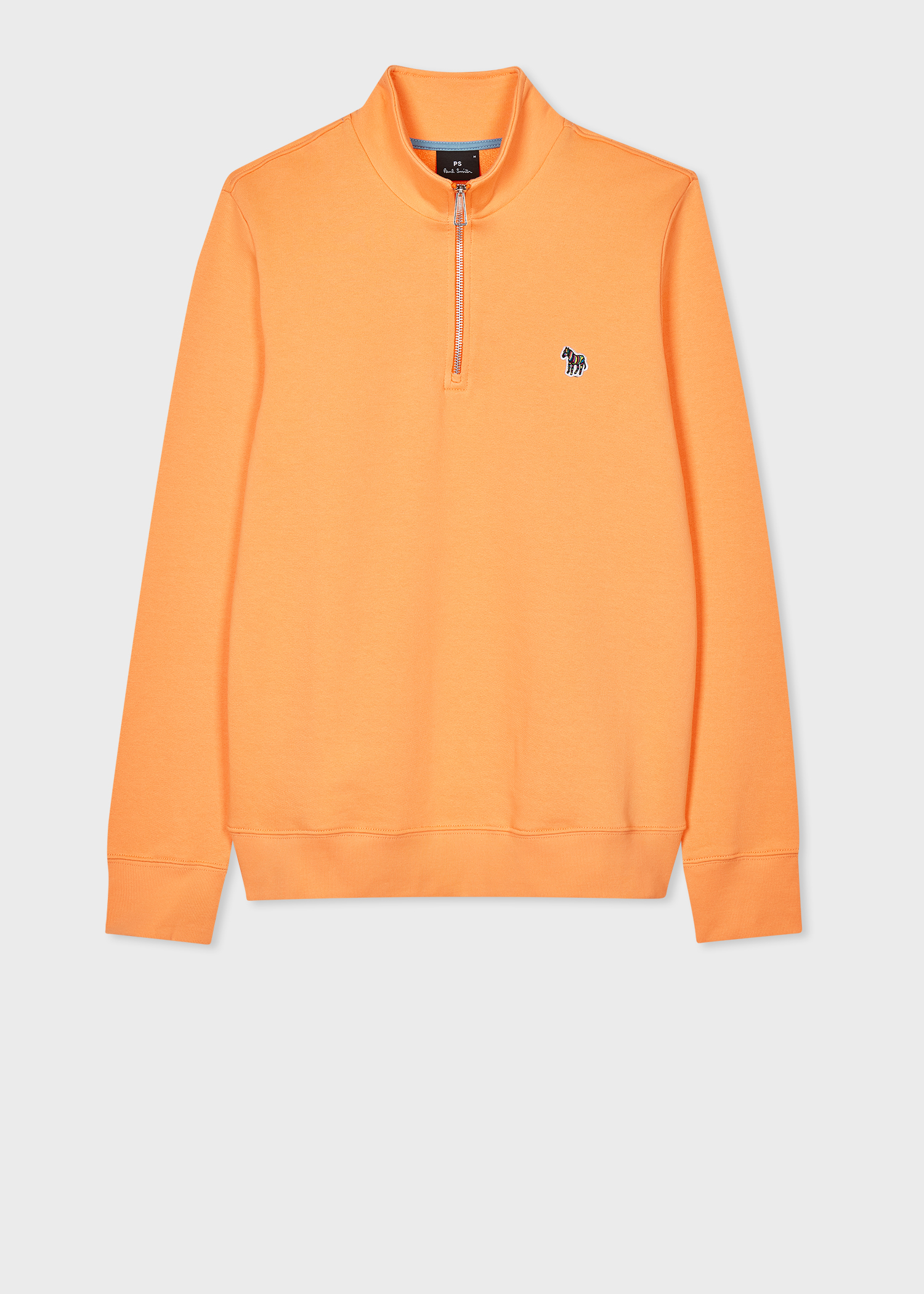 Men s Orange Zebra Logo Zip Neck Organic Cotton Sweatshirt men-s-orange-zebra-logo-zip-neck-organic-cotton-sweatshirt