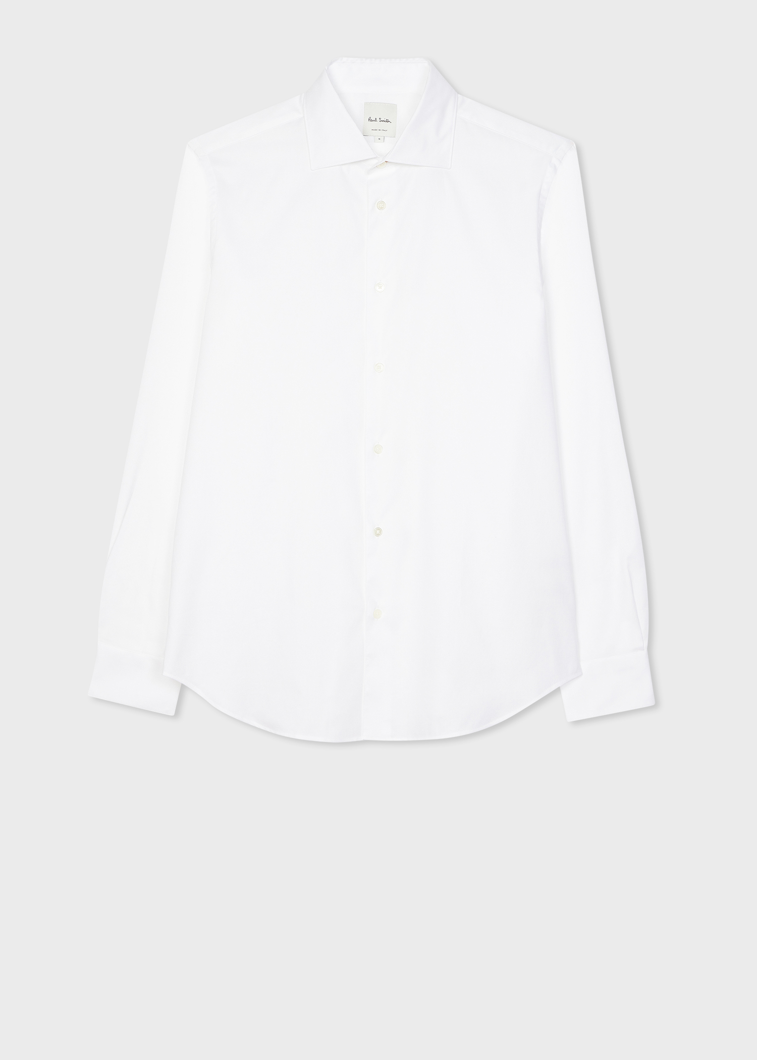 Men's Slim-Fit White Textured-Cotton Shirt