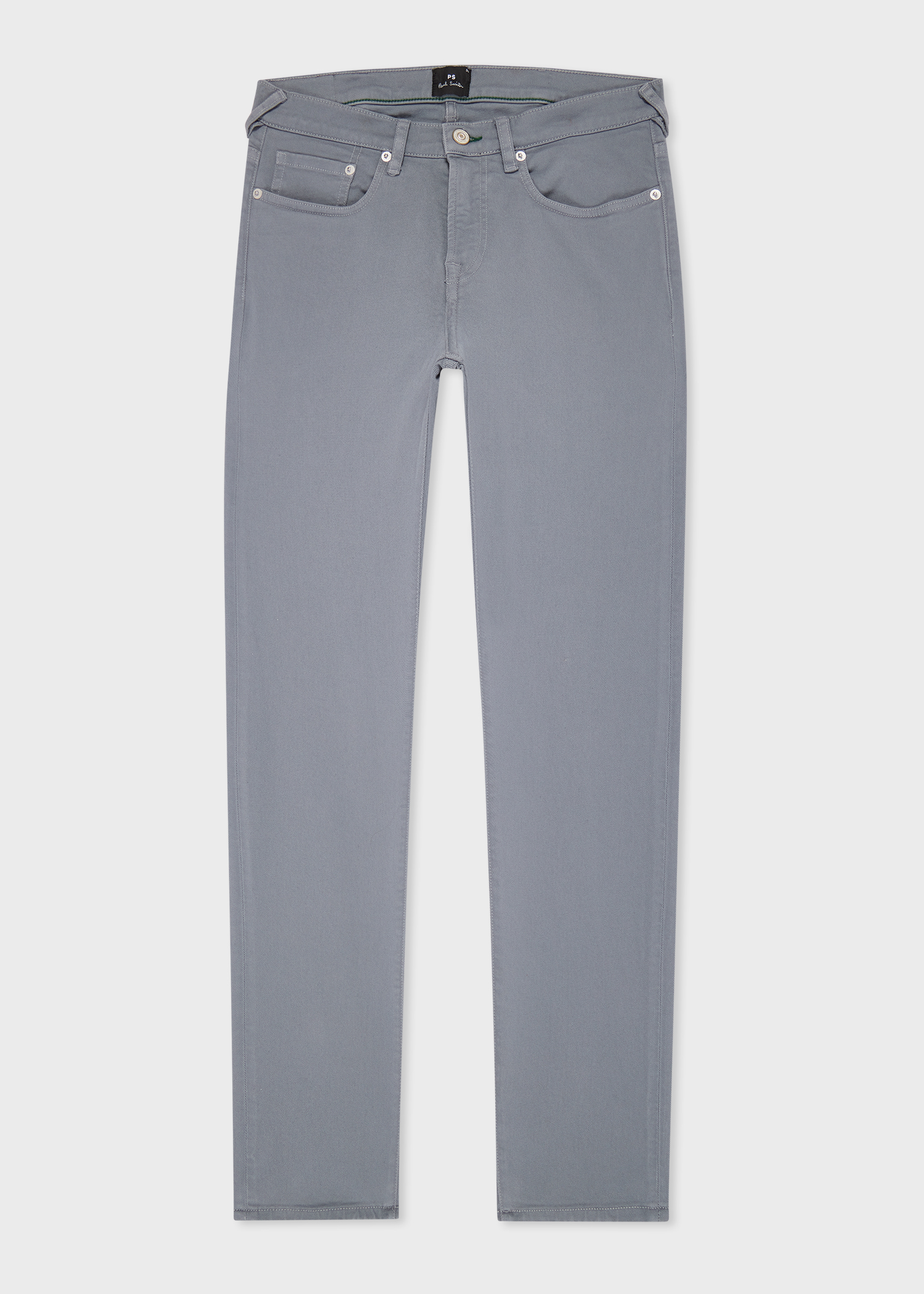Men's Tapered-Fit Mid Grey Garment-Dyed Organic Cotton-Stretch Jeans