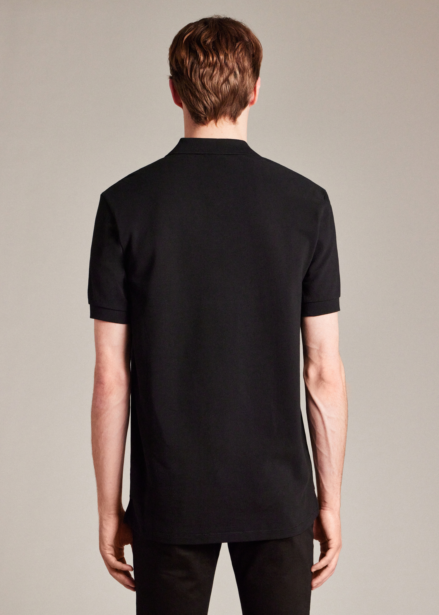 Men's White Cotton-Piqué Zebra Logo Polo Shirt