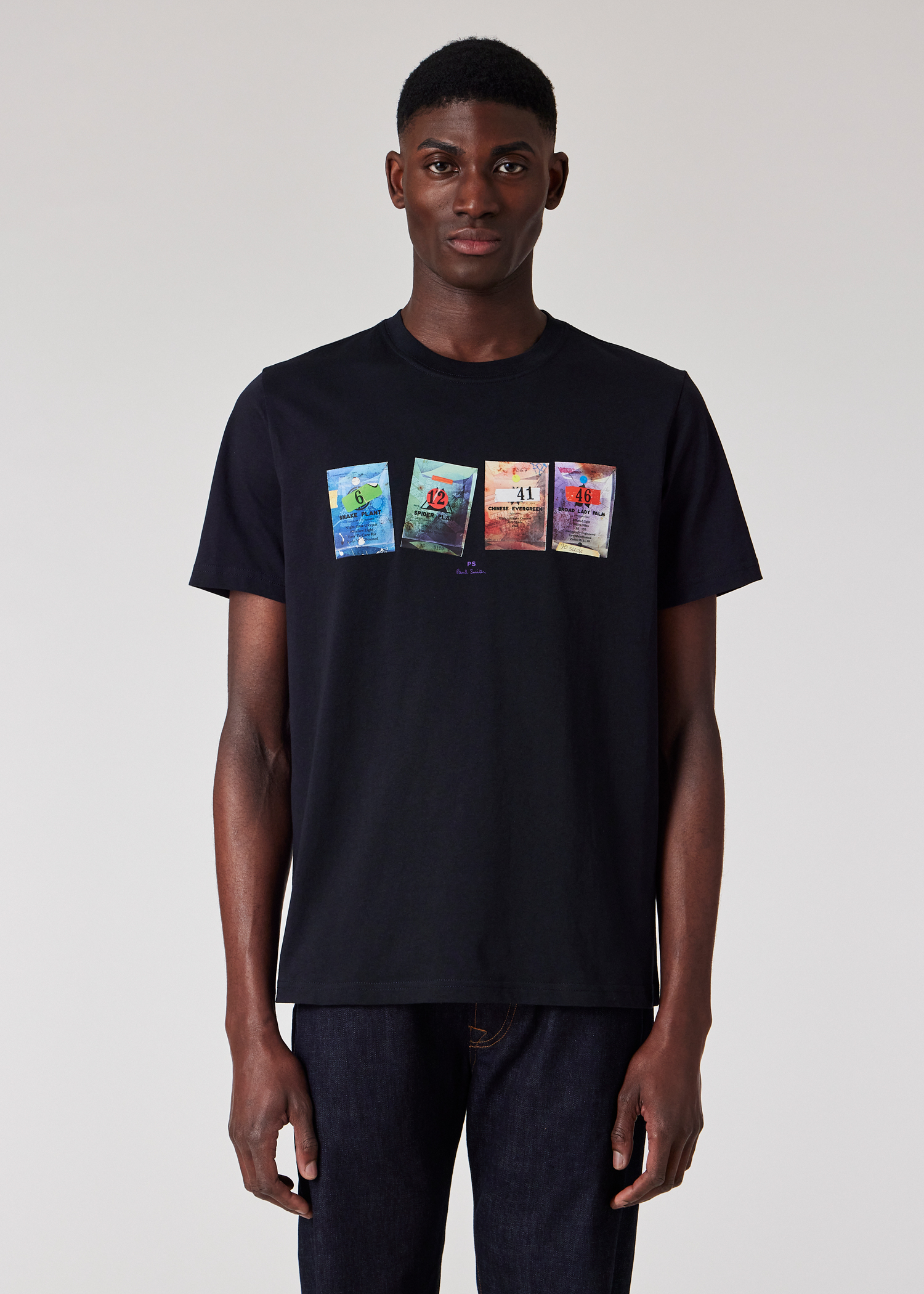 PS Paul Smith Navy Seed Packet Print T Shirt King s Cross